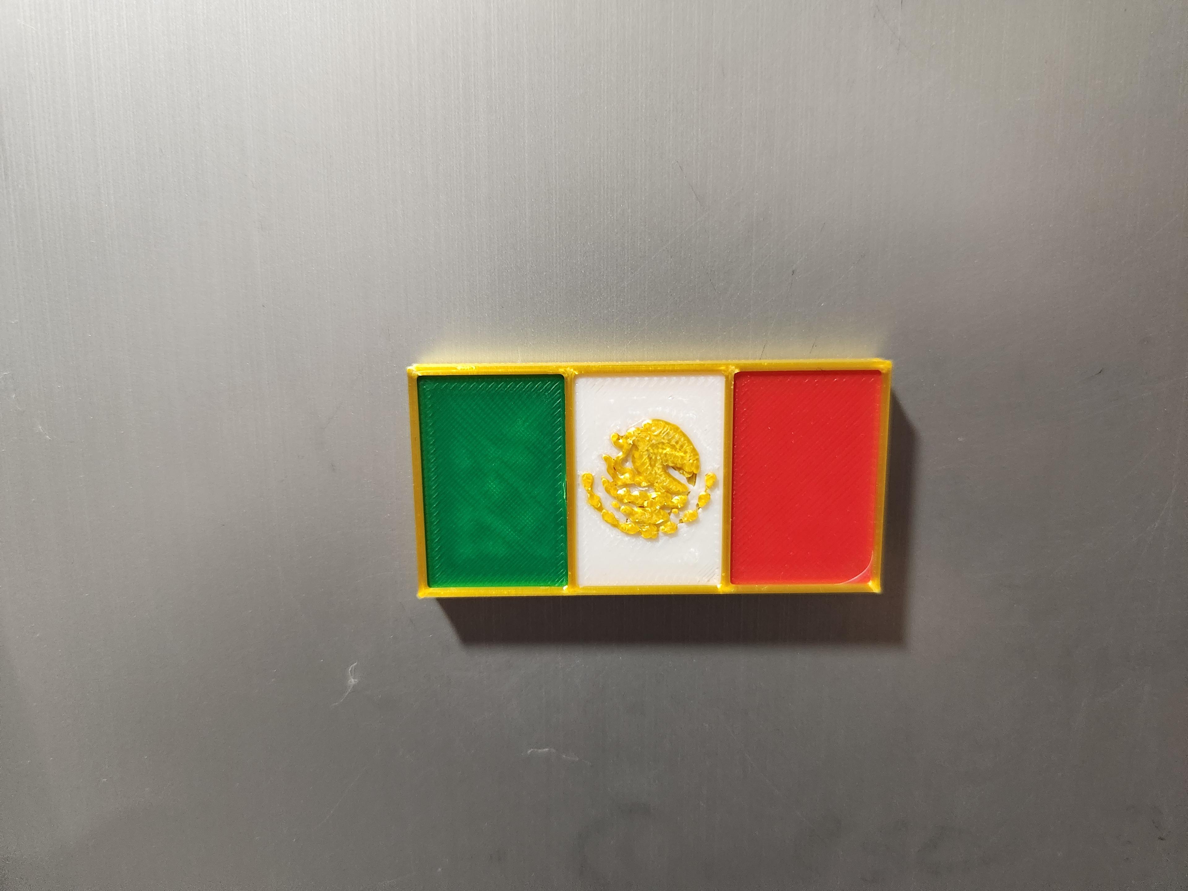 Bandera mexicana imán - Mexican Flag Magnet 3d model