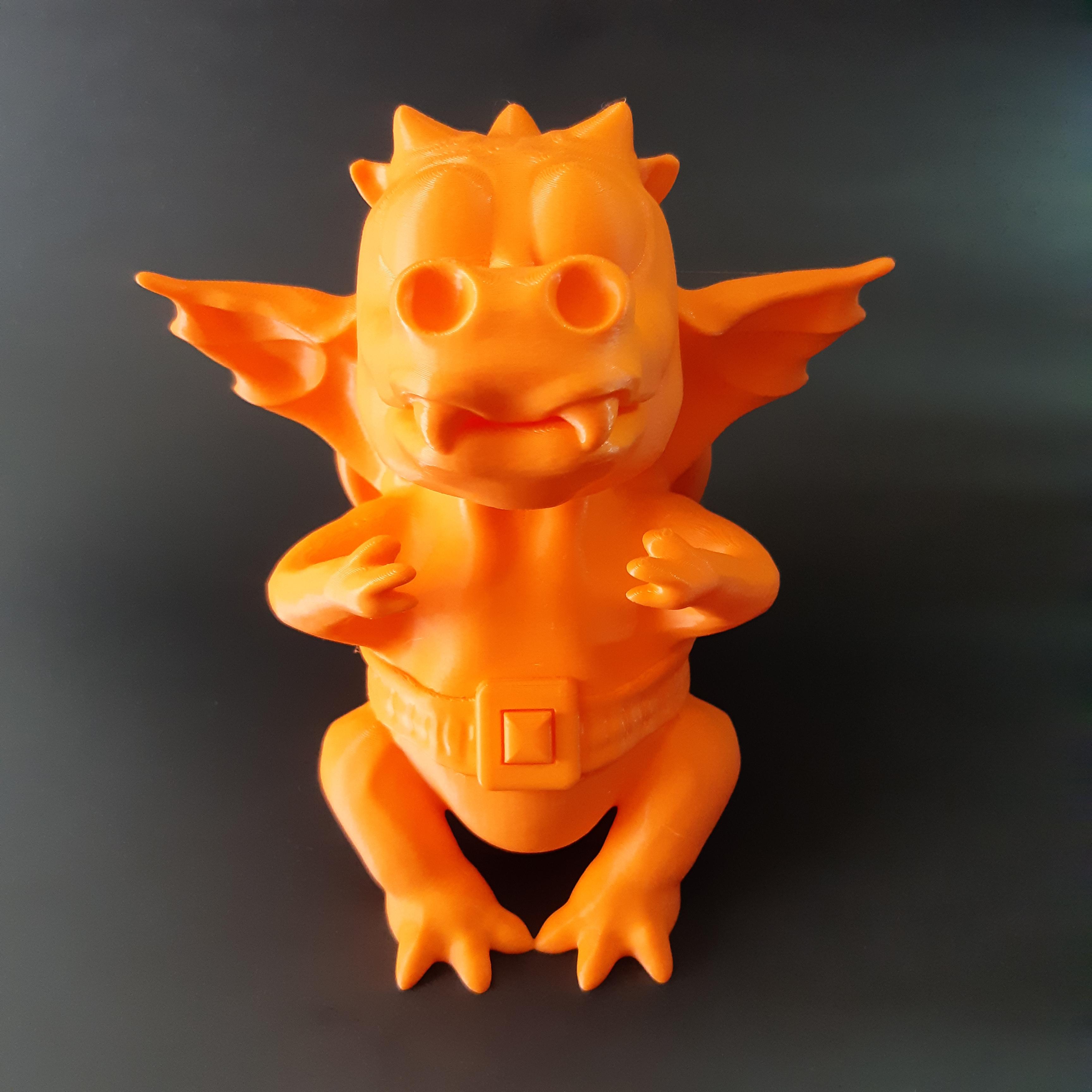 DRAGON WITH JET PACK CRAYON / PENCIL HOLDER - PRINT IN PLACE - SUPPORT FREE 3d model
