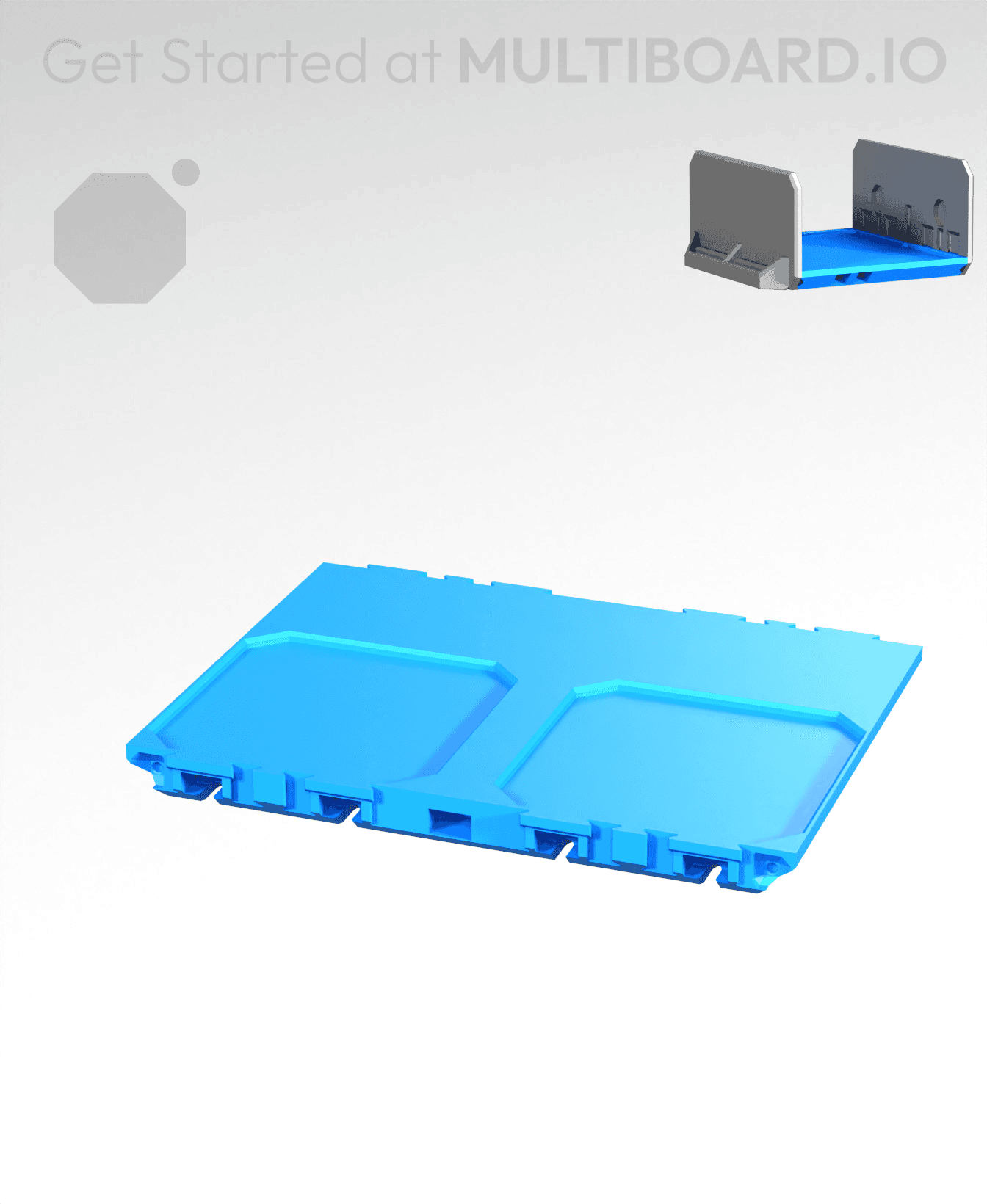 2x1.5-Deep - Internal Grid - Multibin Drawer Base 3d model