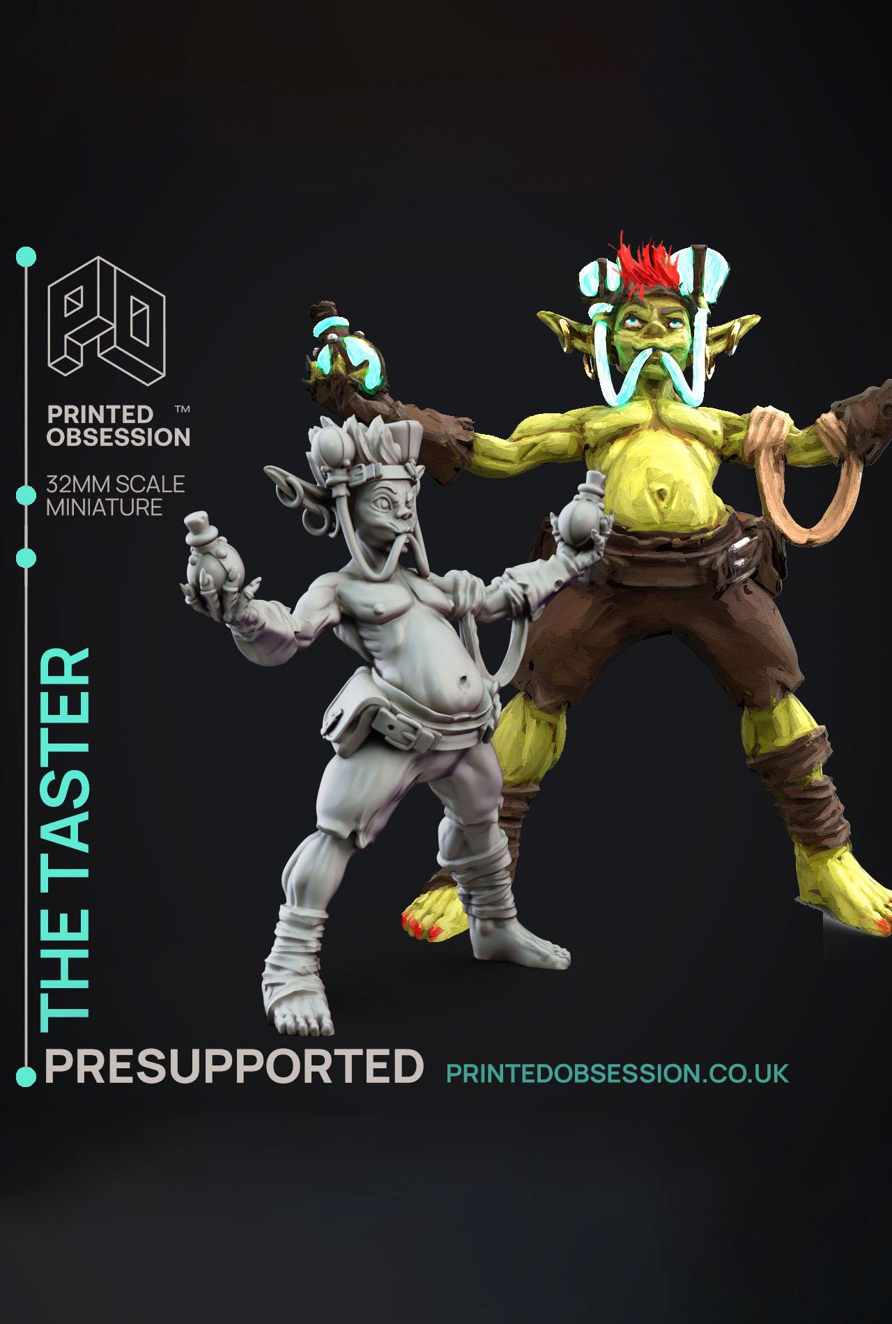 The Taster - Goblin Brewers - PRESUPPORTED - Illustrated and Stats - 32mm scale			 3d model