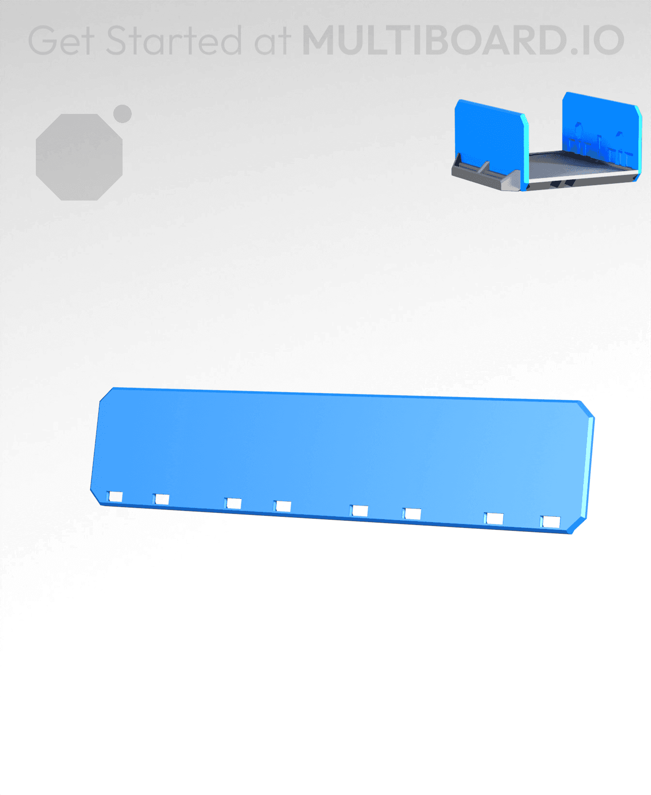 4x1H - Bottom Holes - Multibin Drawer Faceplate 3d model