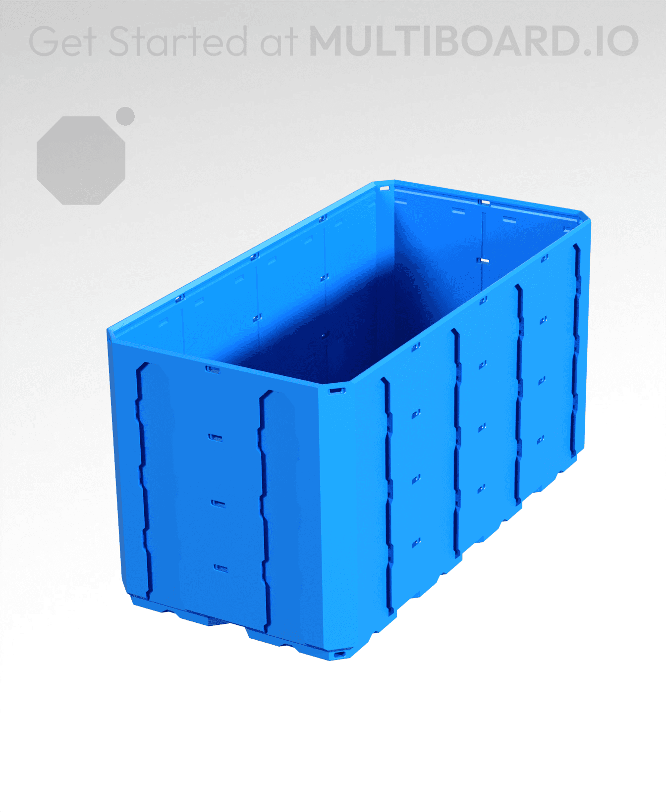 2x4x2 - Topped Multipoint Rail - Multibin Shell 3d model