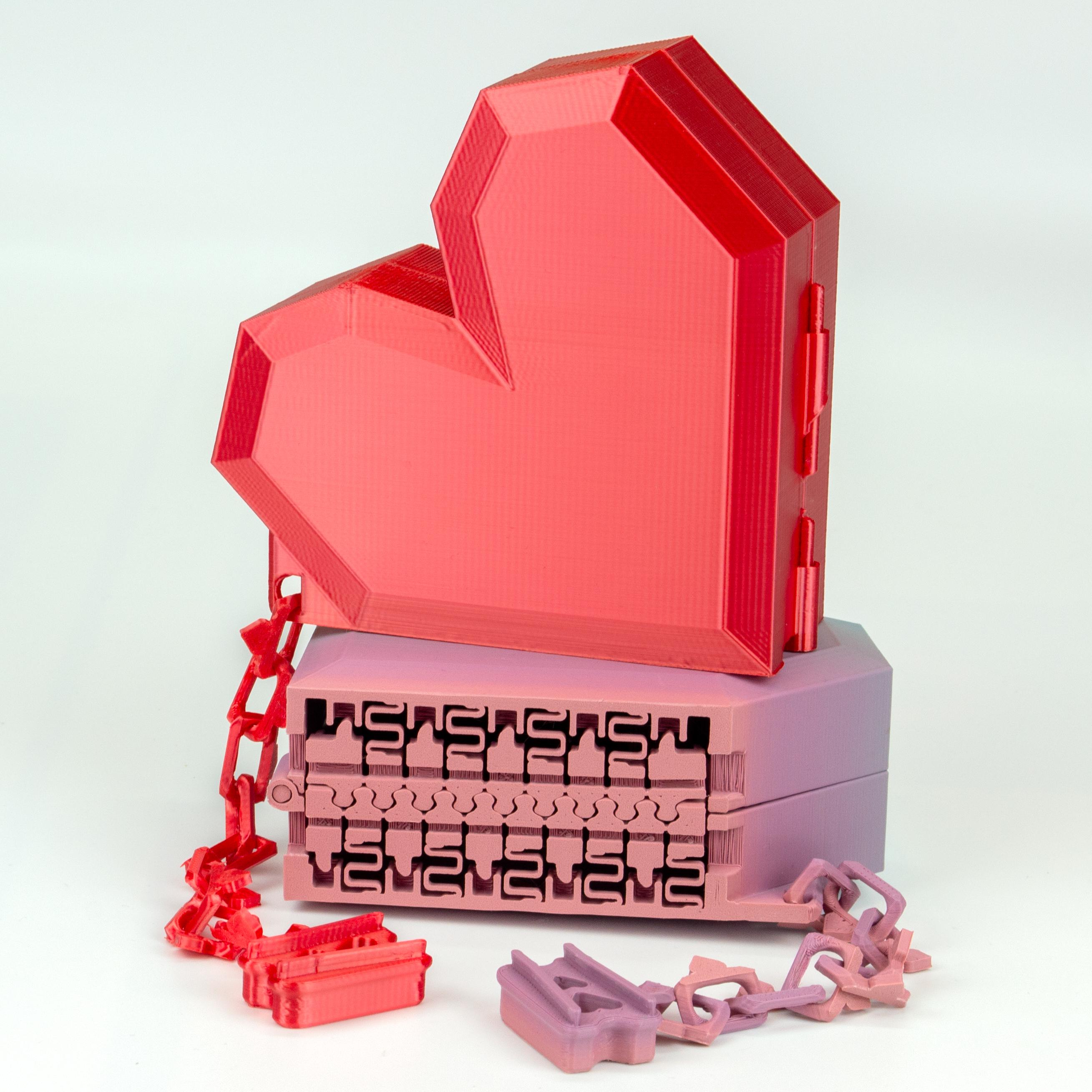 Heart Box With Working Zipper 3d model
