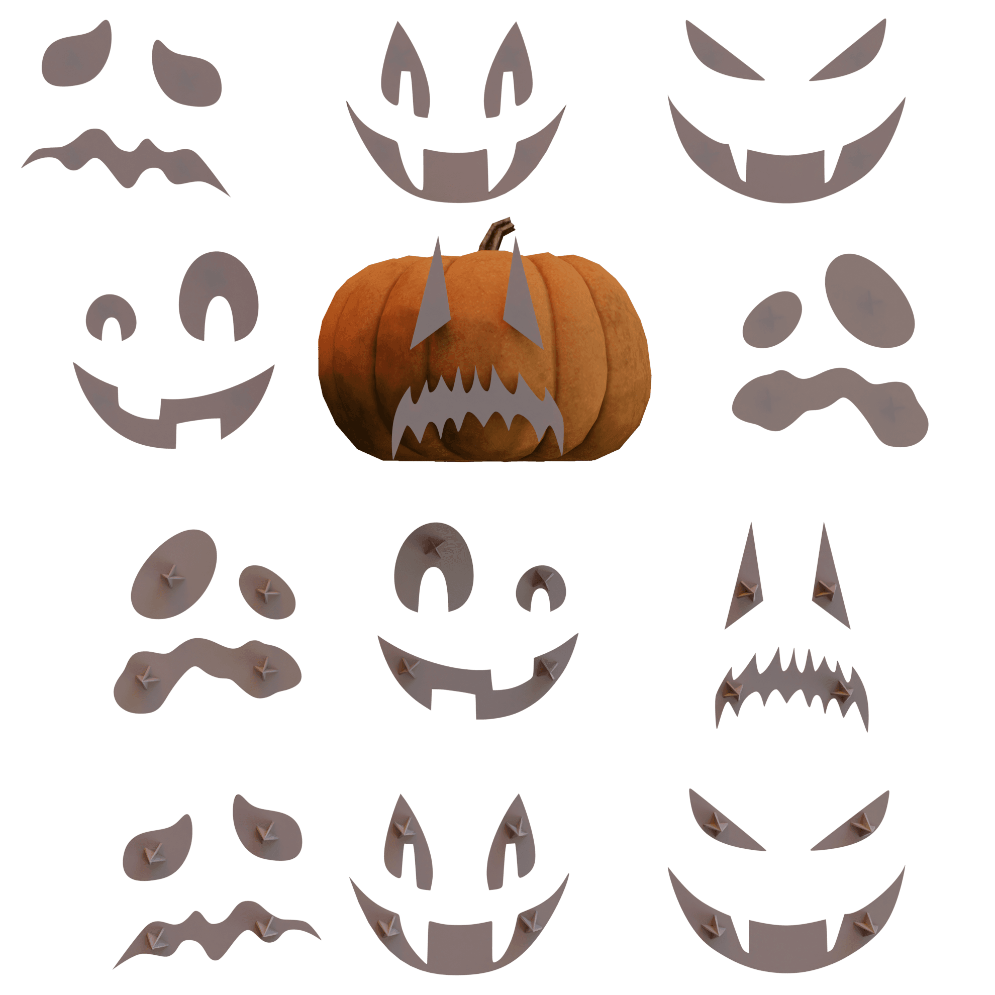 Mr Pumpkin Head Faces 2 3d model