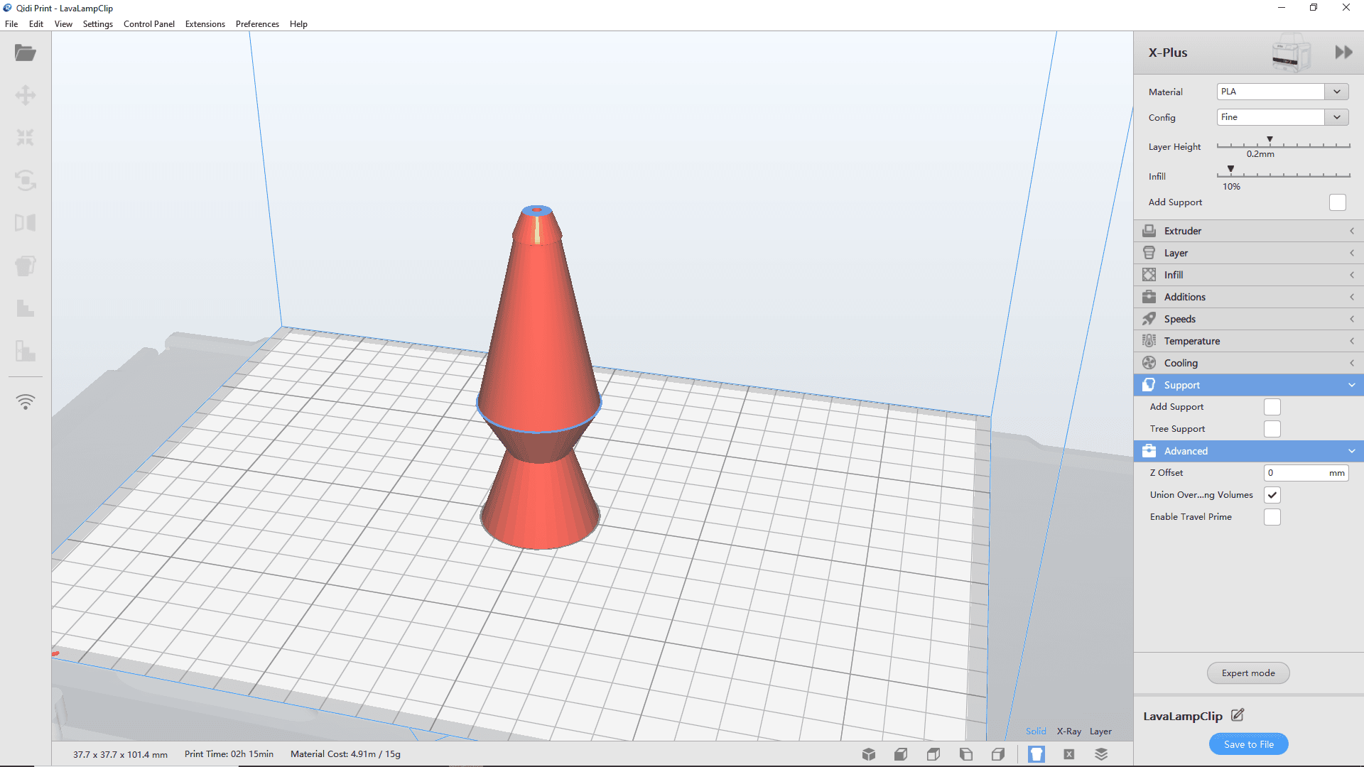 Lava Lamp Clip 3d model