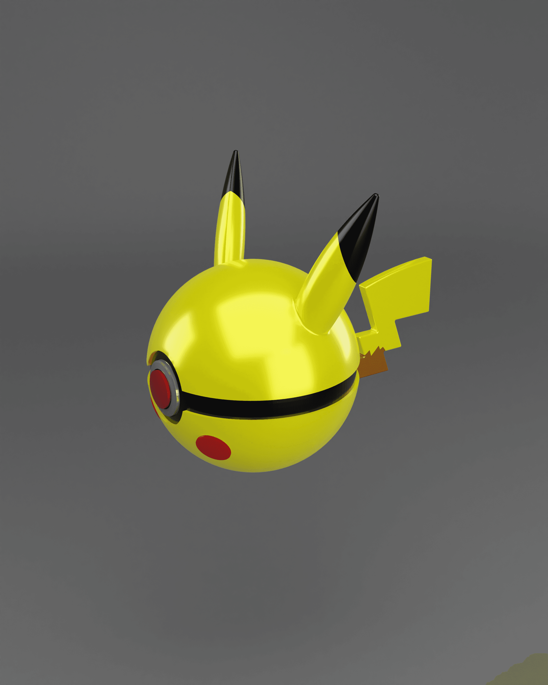 PikaBall Pikachu Themed Opening Pokeball - Fan Art 3d model