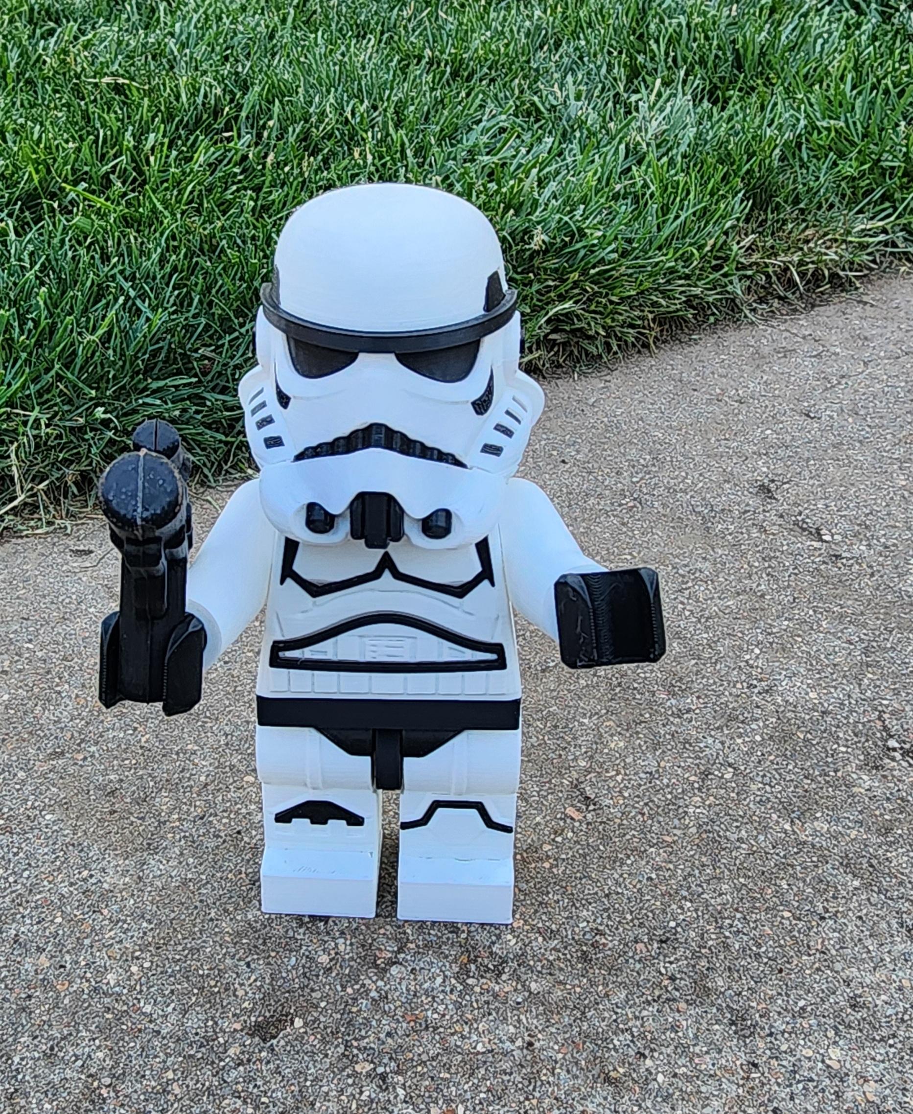Stormtrooper (6:1 LEGO-inspired brick figure, NO MMU/AMS, NO supports, NO glue) - Careful where you point that thing... nvm you couldn't hit a bullet with the broad side of a barn anyways... - 3d model