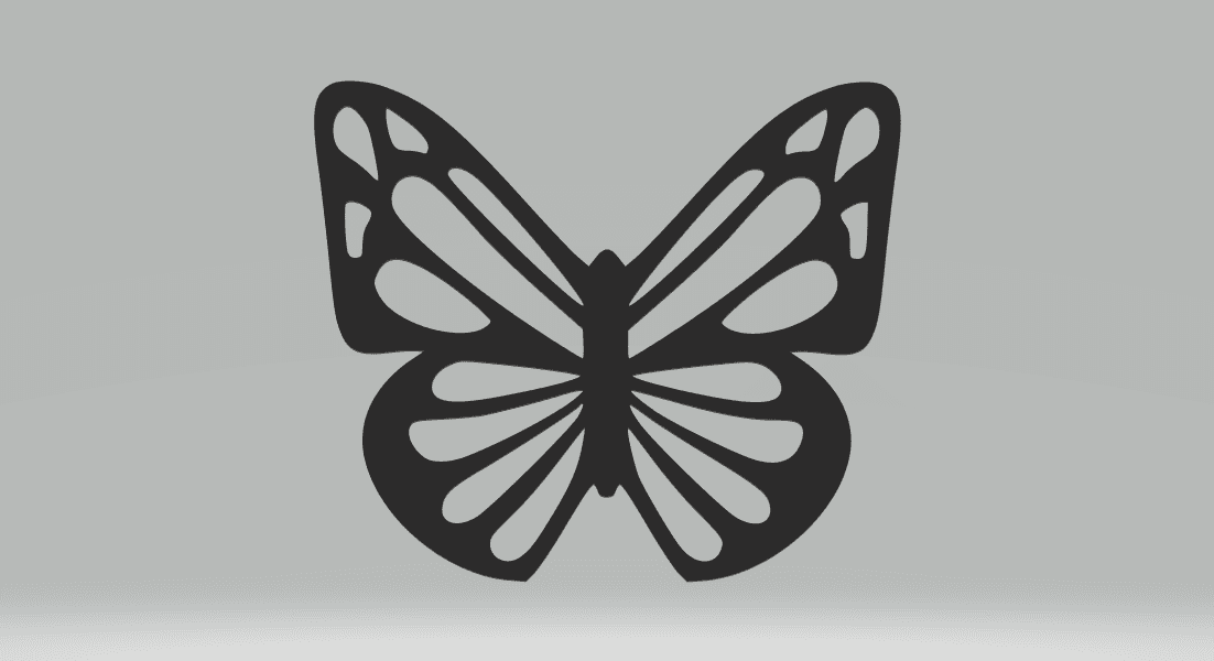 Butterfly Art 2D Frame.stl 3d model