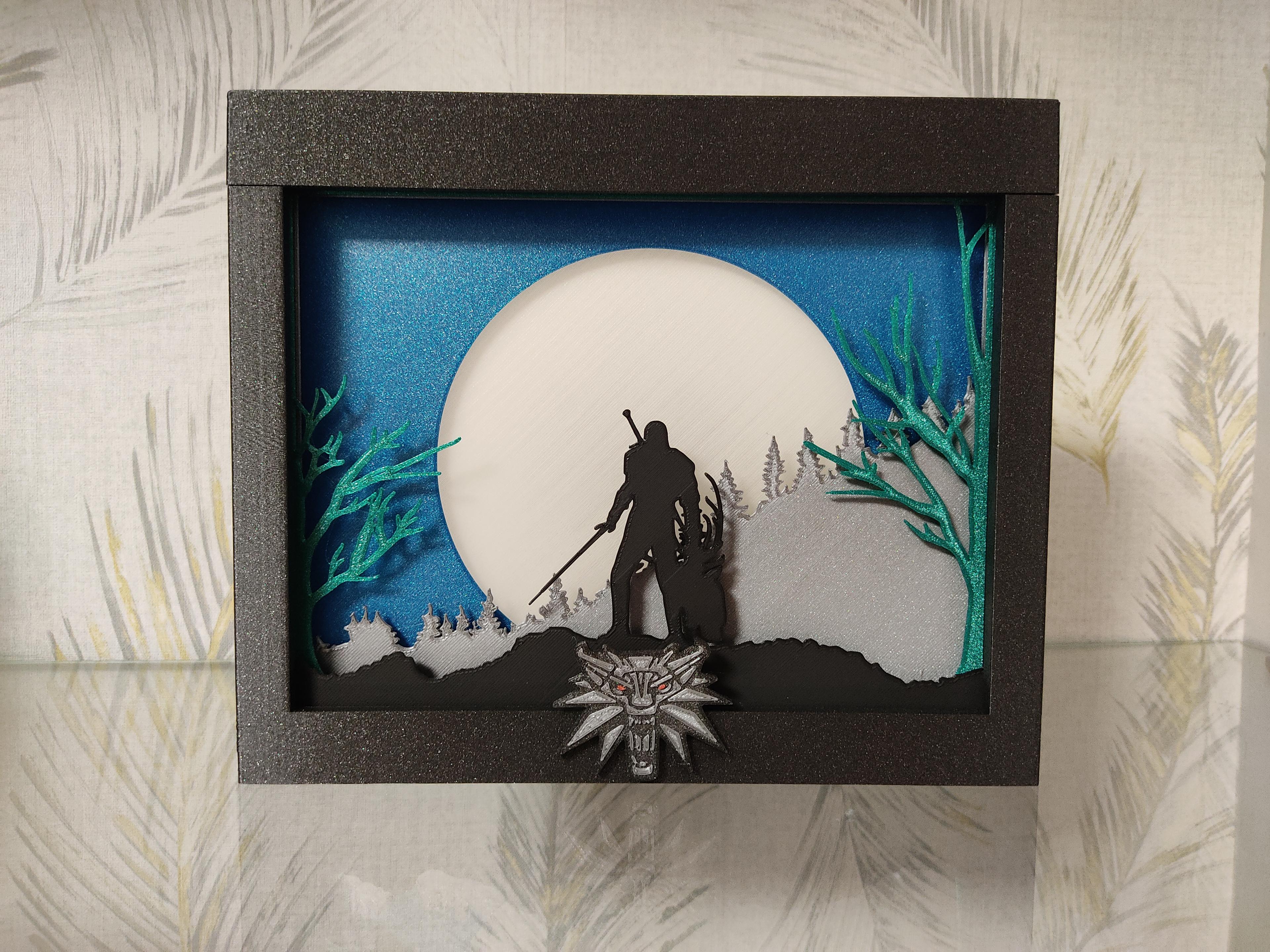 The witcher plates for light and shadow box 3d model