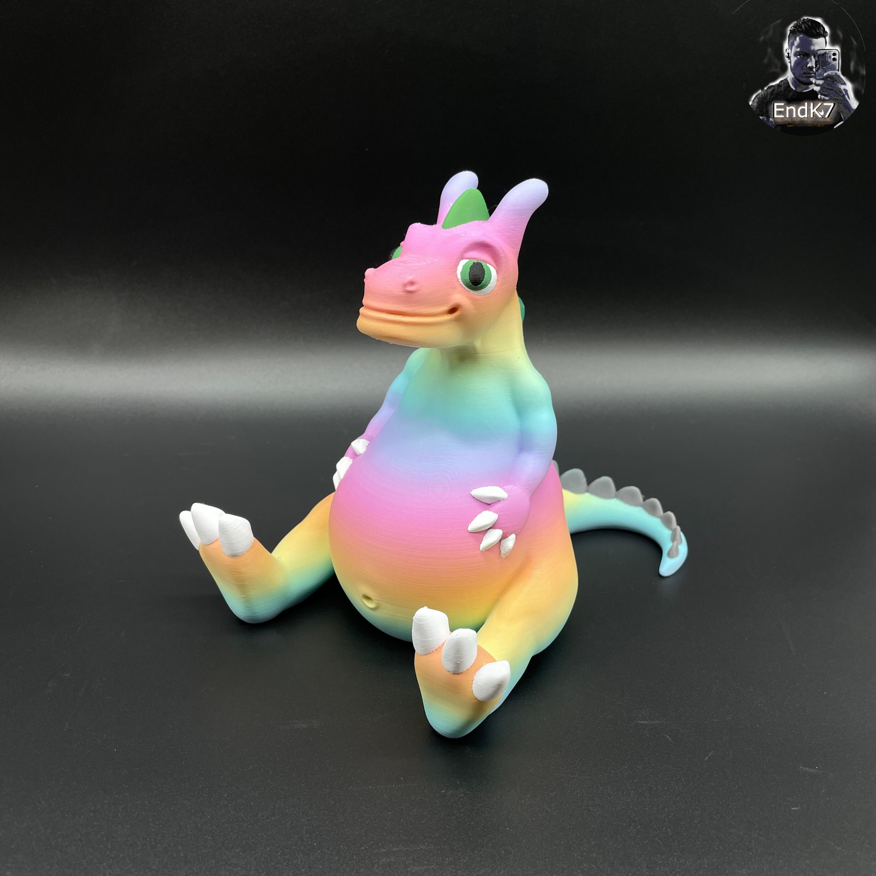 Chubby Dragon Piggy Bank & Sculpture 3d model