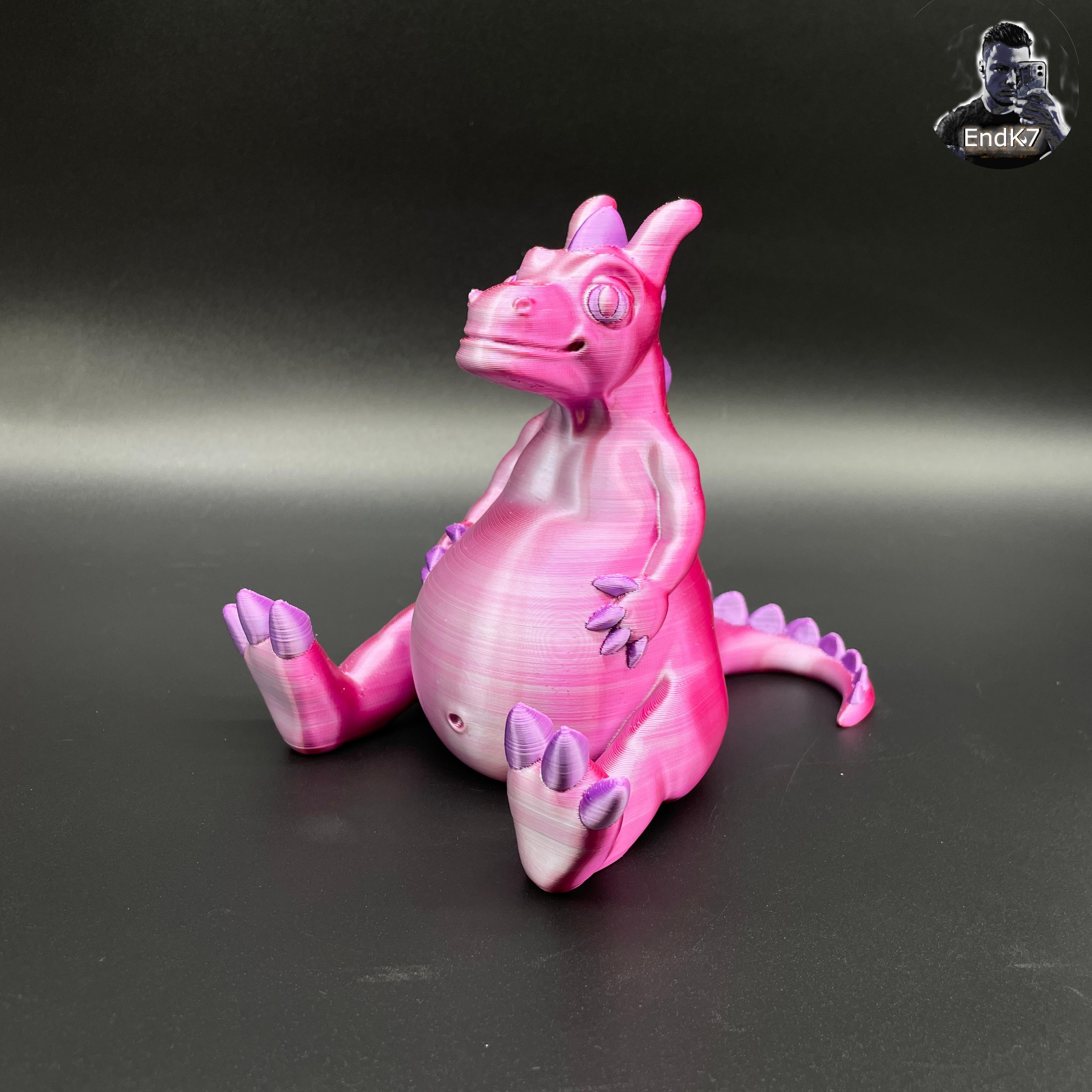 Chubby Dragon Piggy Bank & Sculpture 3d model