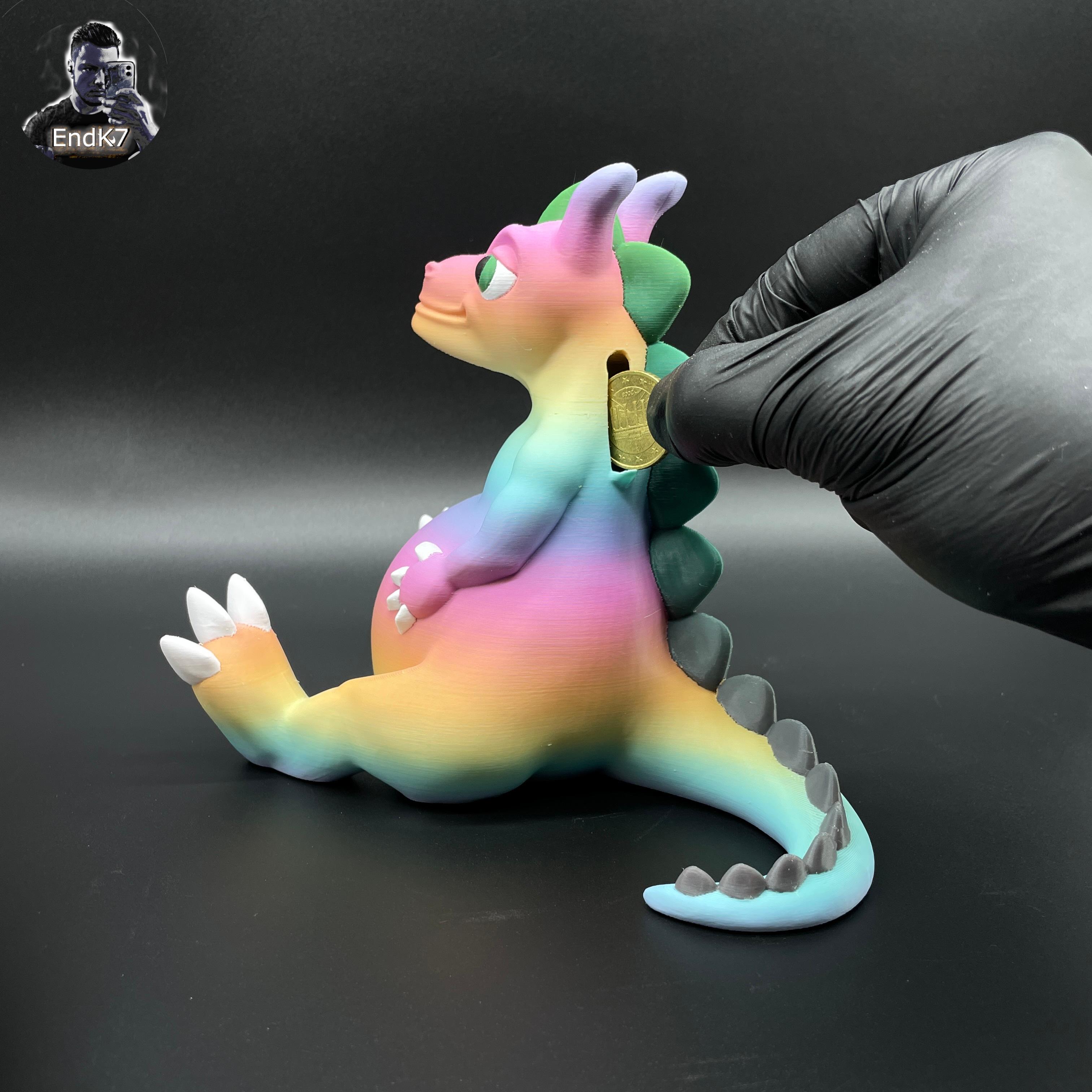 Chubby Dragon Piggy Bank & Sculpture 3d model