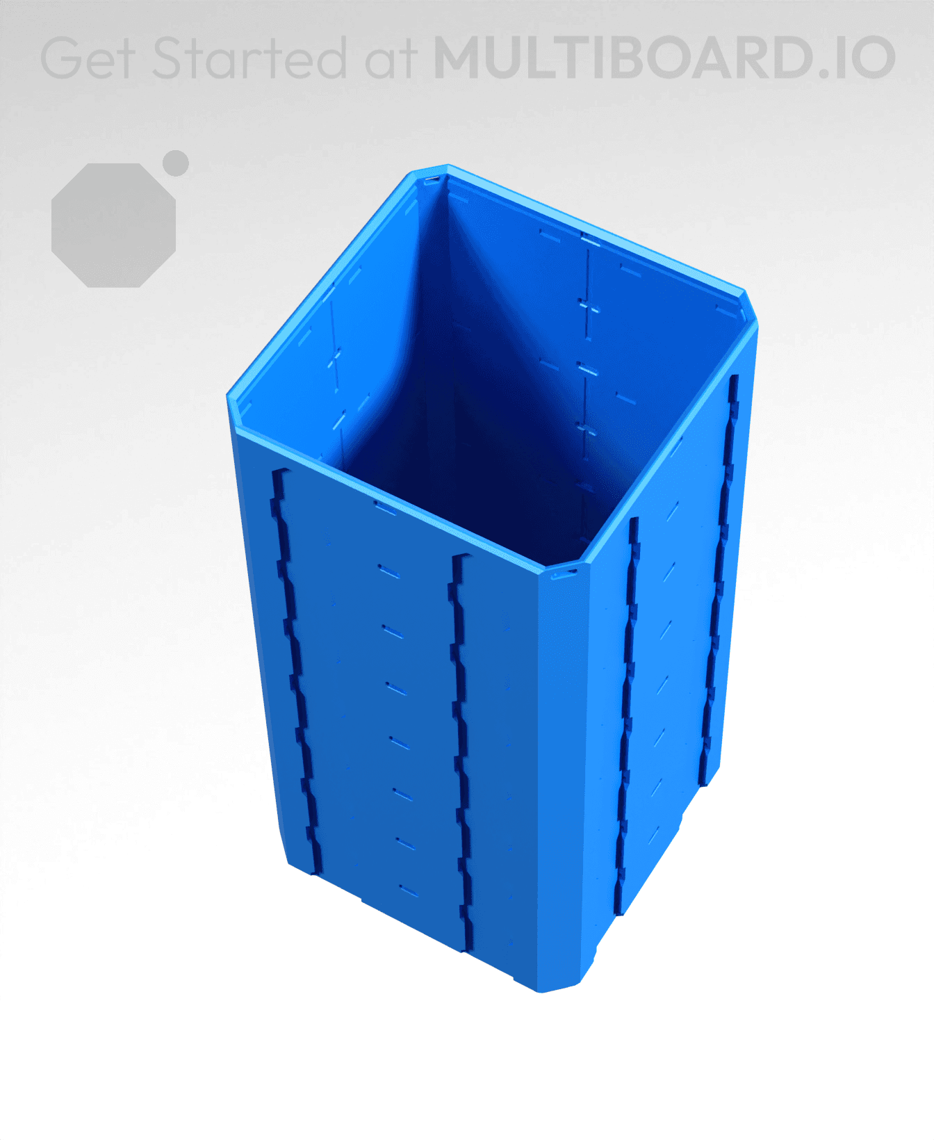 2x2x4 - Topped Multipoint Rail - Universal Click-In Multibin Shell Extension 3d model