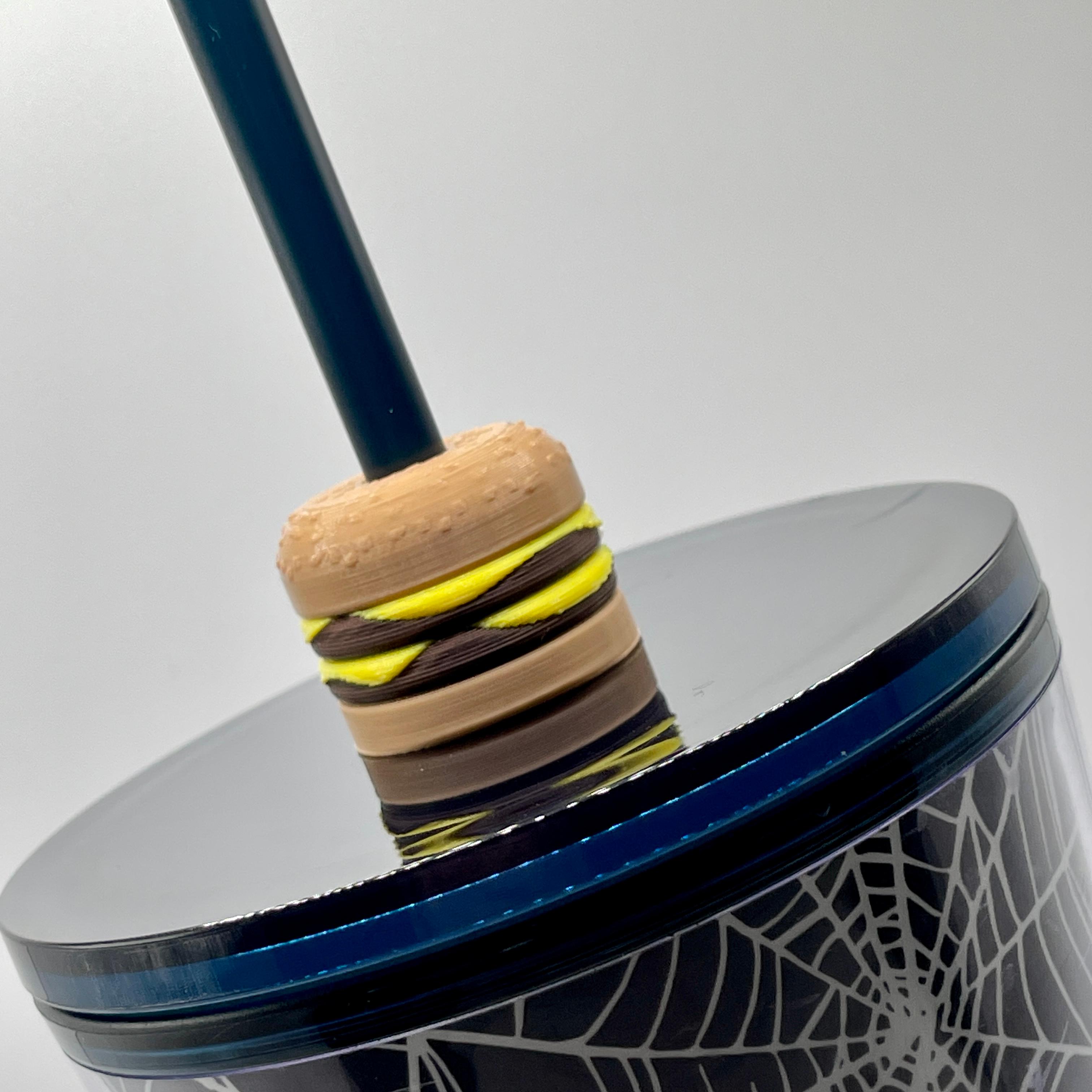 Cheese Burger Straw Topper 3d model