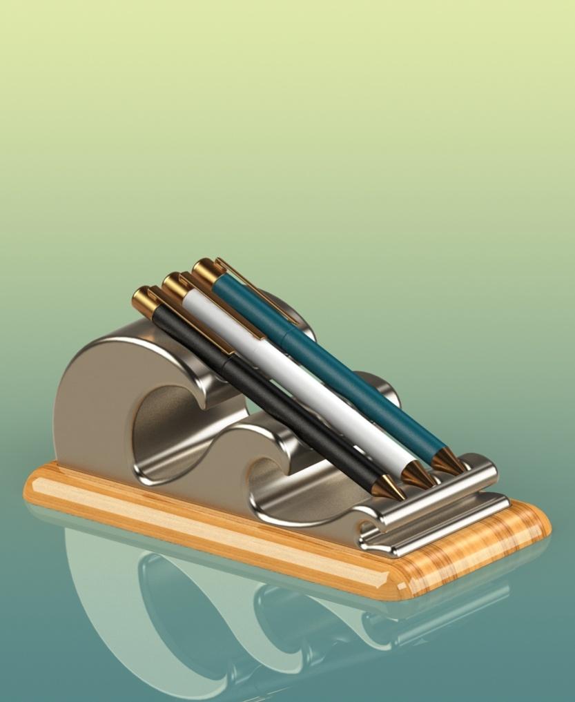 The Wave ~ Pen Holder & Desktop Organizer 3d model
