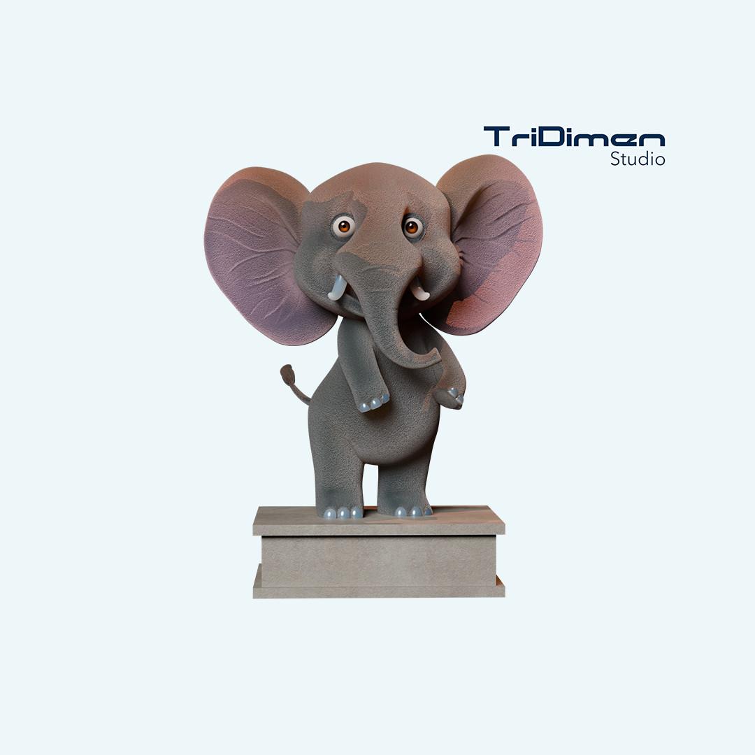 Cute Elephants 3d model