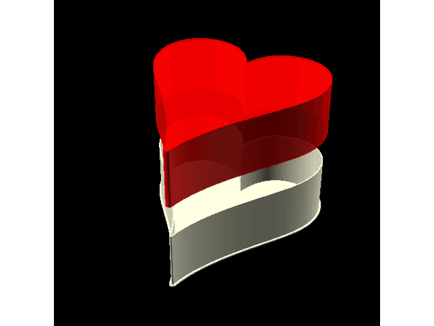 Heart, nestable box (v3) 3d model