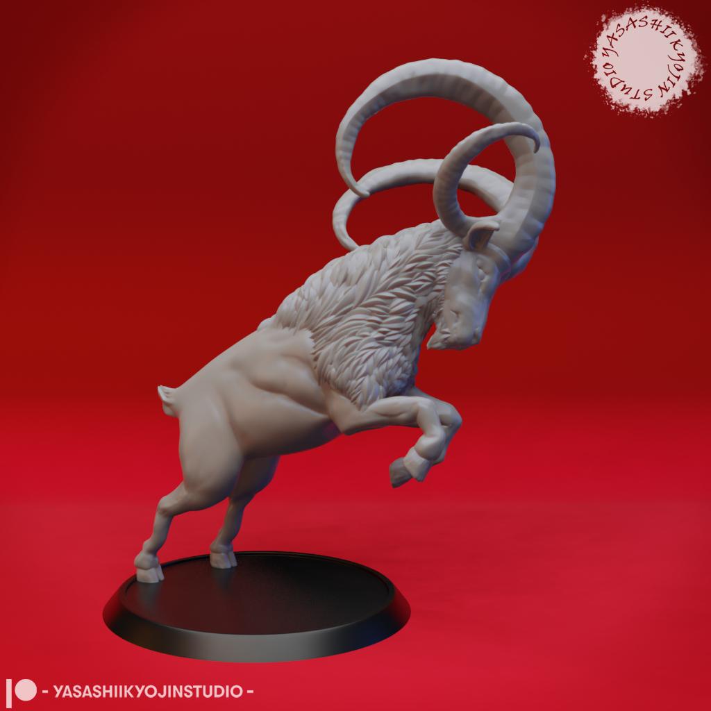 Giant Goat - Tabletop Miniature (Pre-Supported) 3d model