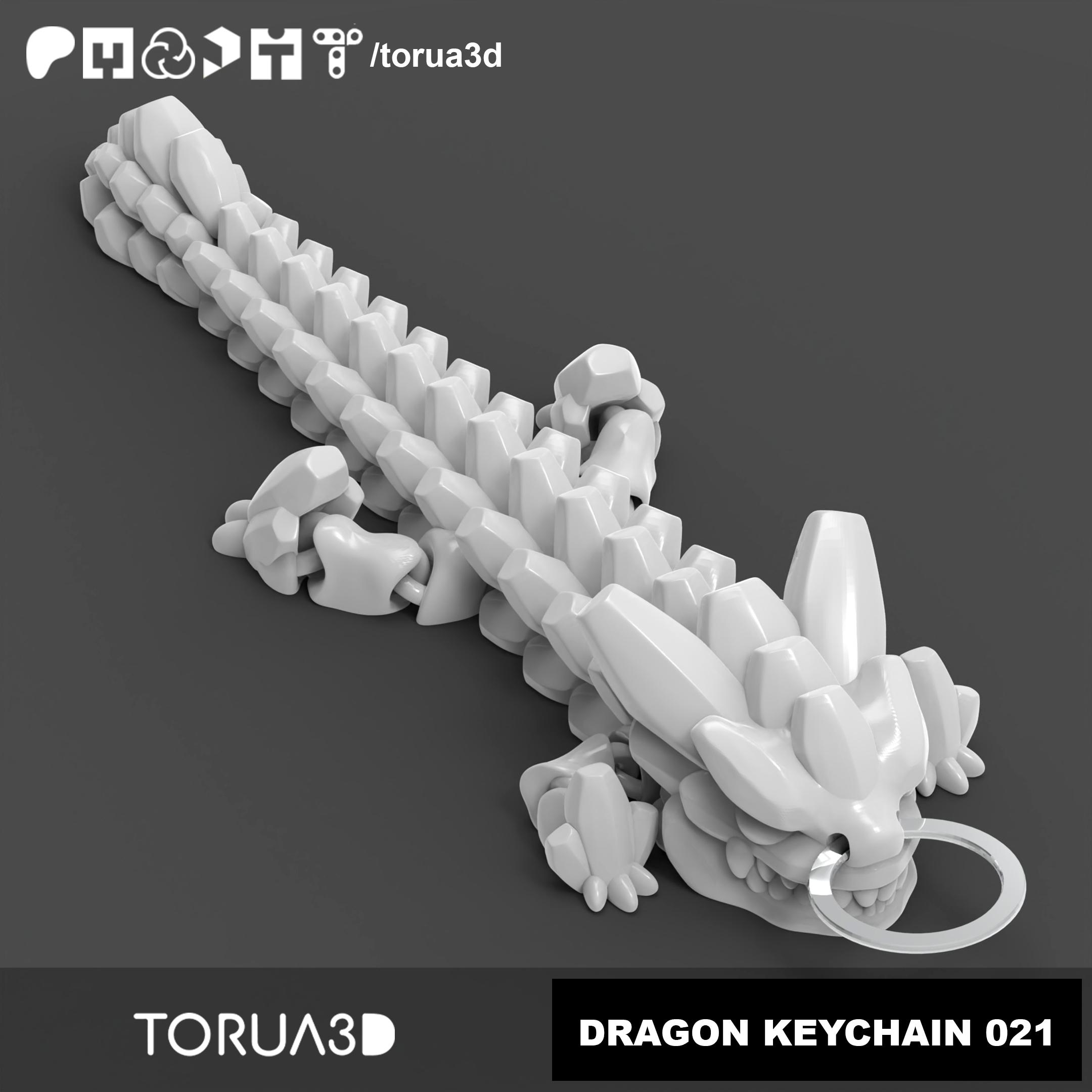 ARTICULATED DRAGON KEYCHAIN 021 3d model