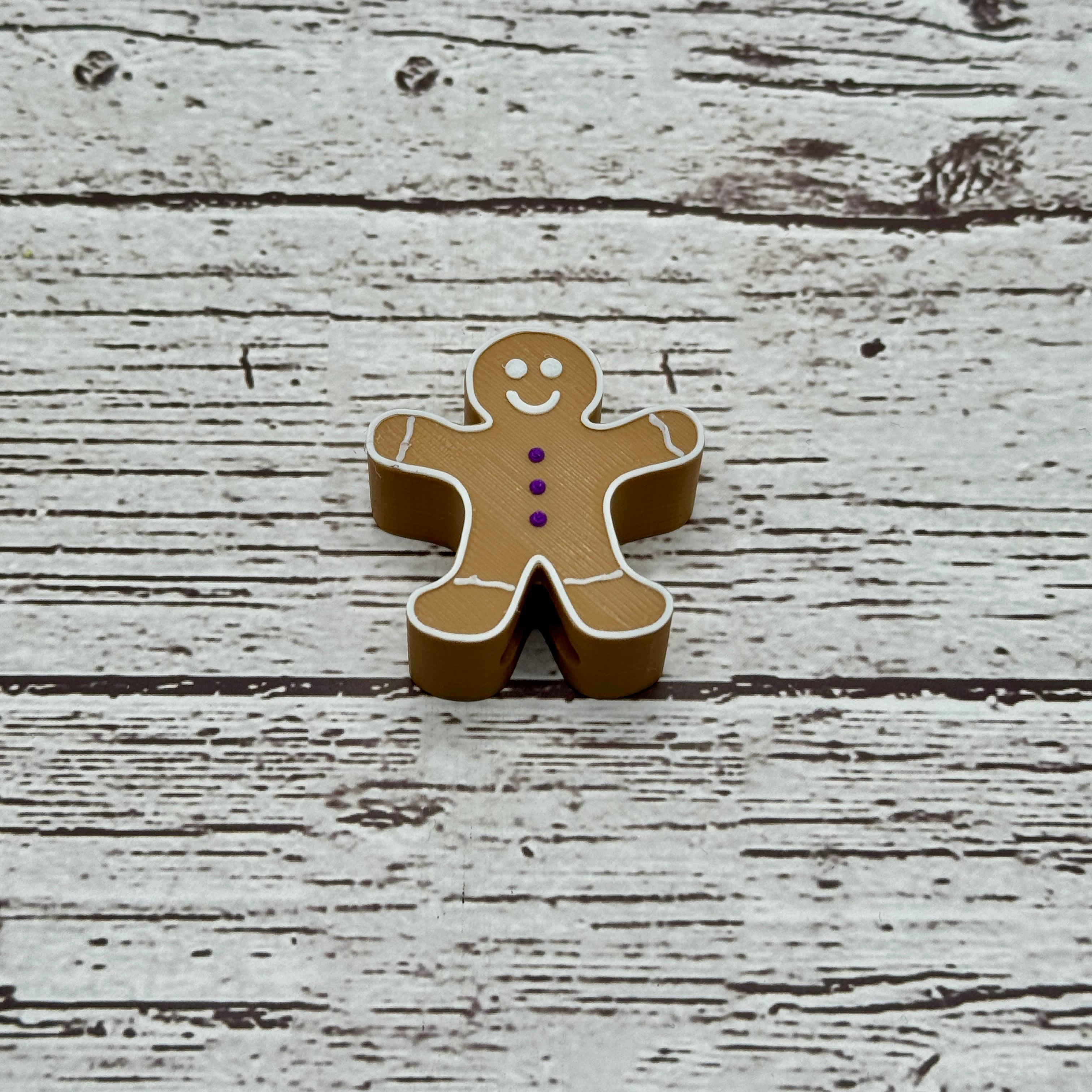 Gingerbread Man Straw Topper 3d model