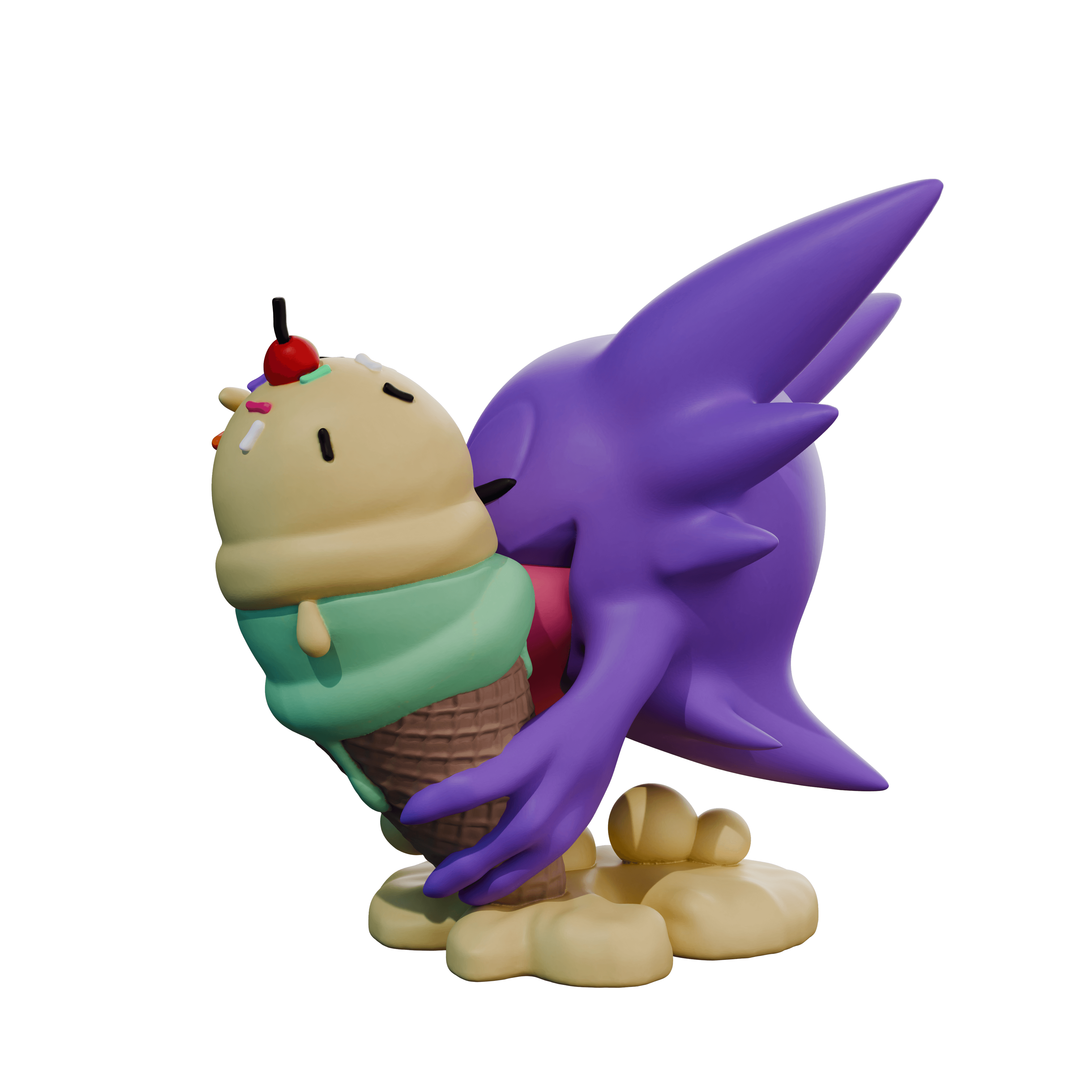 Haunter Eating Ice Cream 3d model