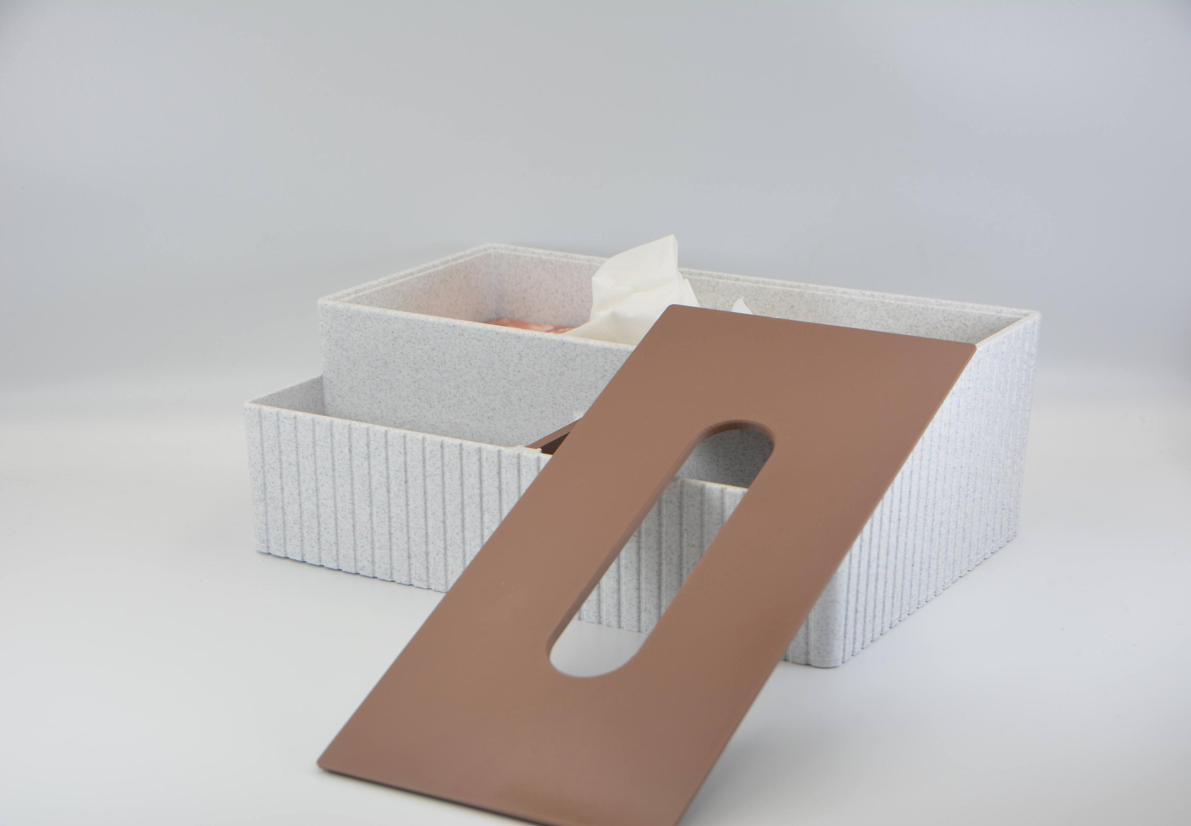 Striped Tissue Box Organizer by TheCraftyMaker 3d model