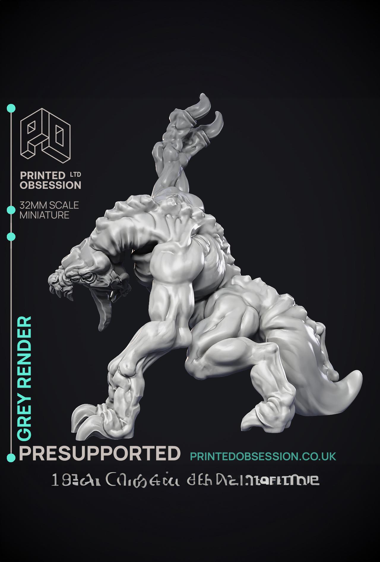 Grey Render - Large Creature - PRESUPPORTED - 32mm Scale  3d model