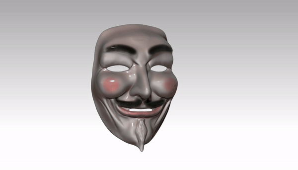 V for Vendetta mask 3d model