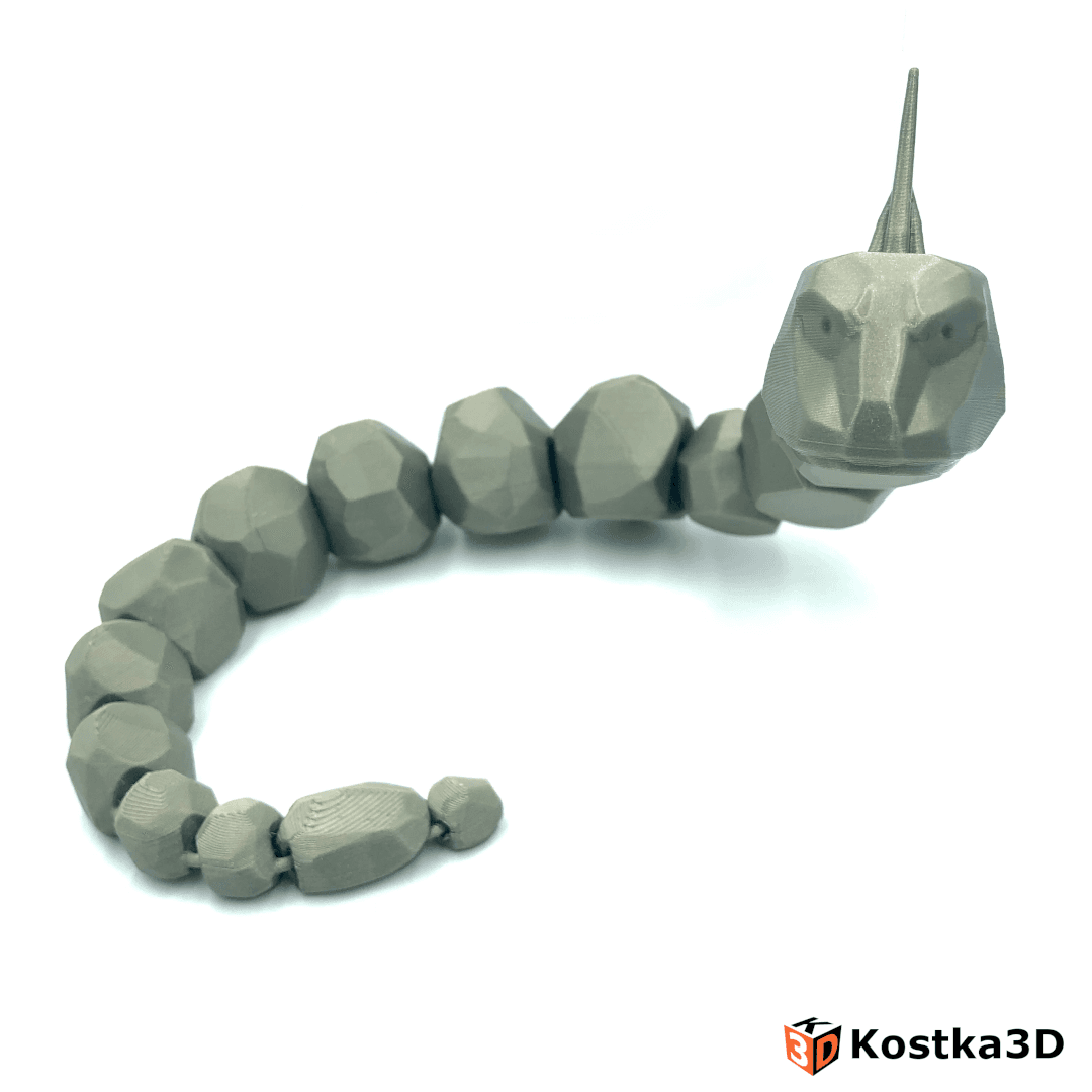 Onix - Flexi Articulated Pokemon with moving jaw 3D model 3D
