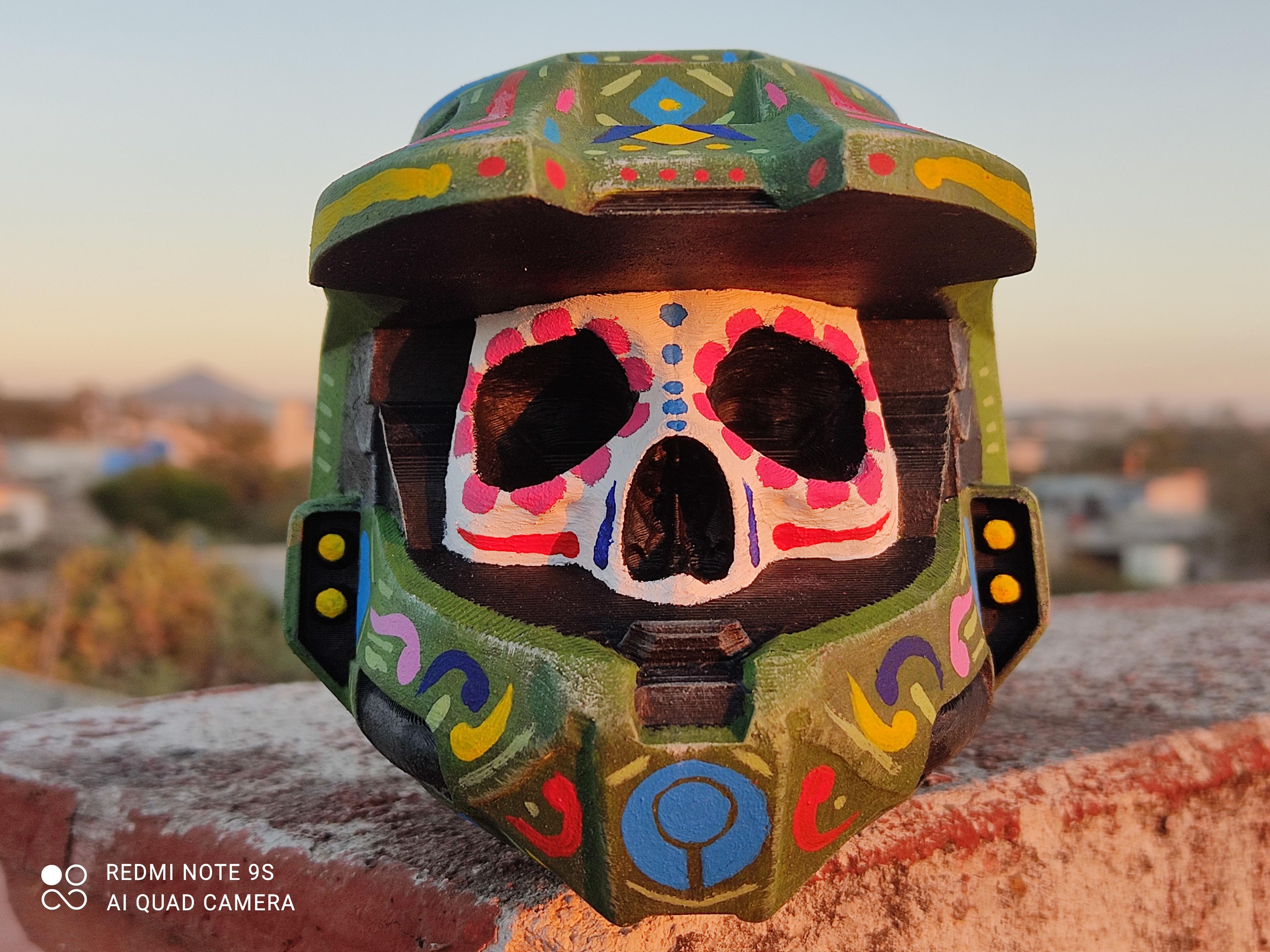 Skull_Master_Chief.stl - Model painted "Dia de muertos" - 3d model
