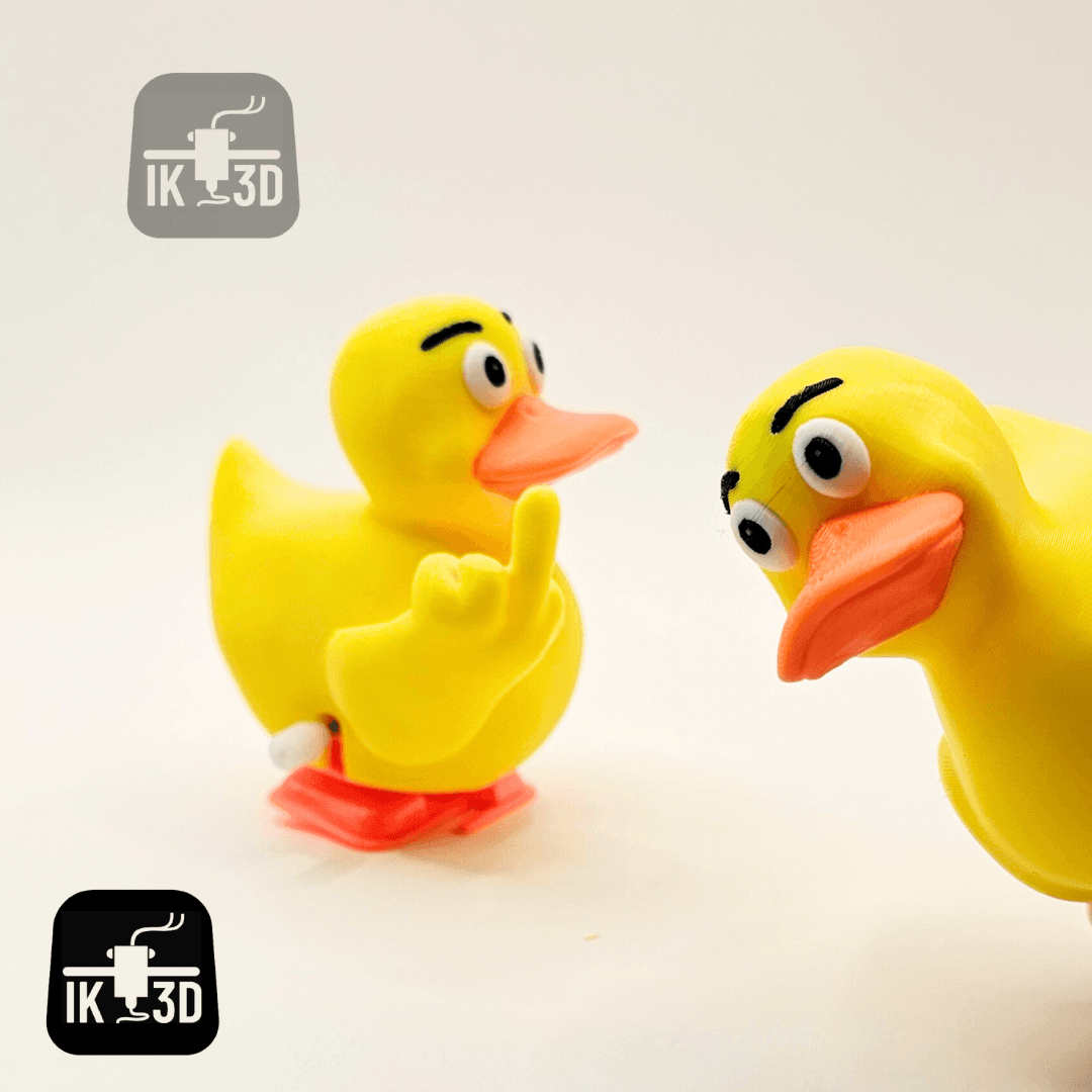 Waddlers - Rubber Ducks Middle Finger and Plain / 3MF Included / No Supports 3d model