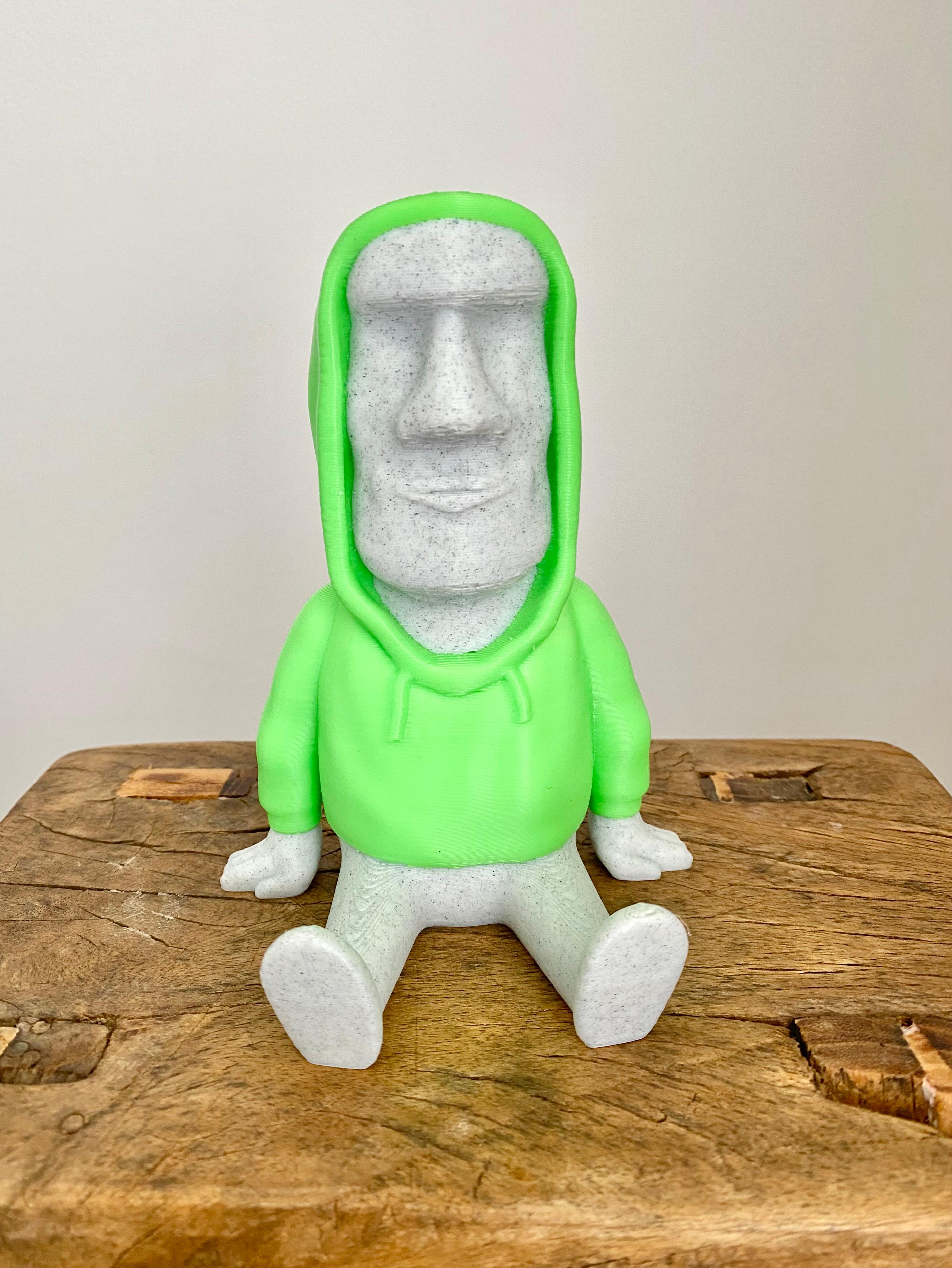 Moai Hoodie Phone Holder / No Supports / 3MF Included 3d model