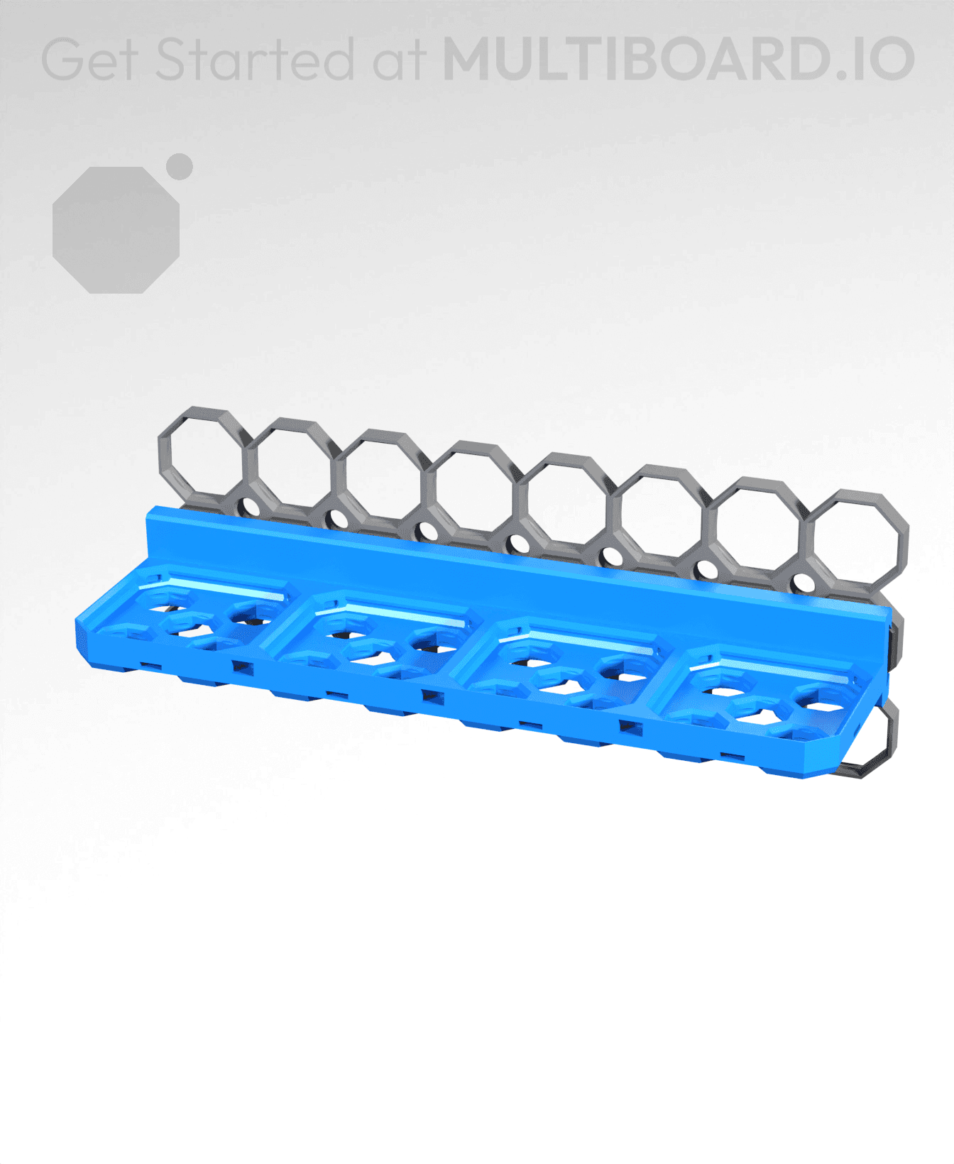 4x1 - Multibin Base Plate Shelf - Rail Slider 3d model