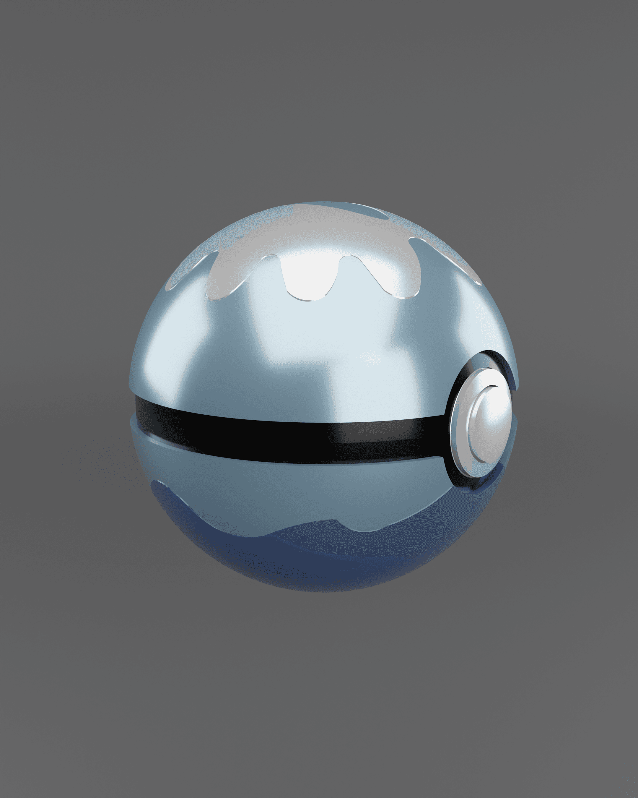 Dive Ball Opening Pokeball - Fan Art 3d model