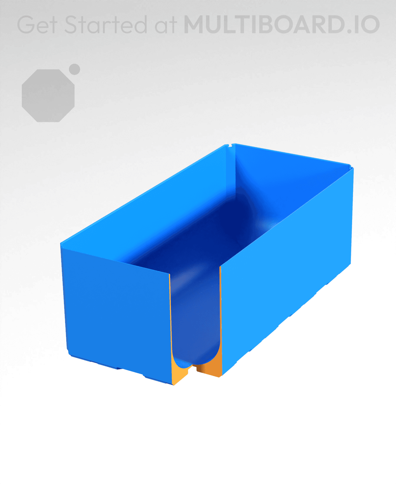 2x4x1.5 - Full Curved Bin - Multibin Insert 3d model