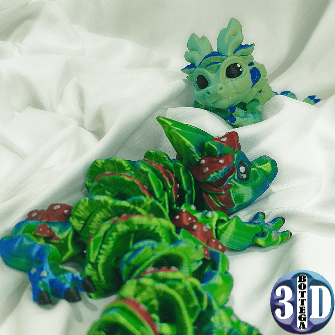 Fungus Tiny Dragon, Articulated toy 3d model