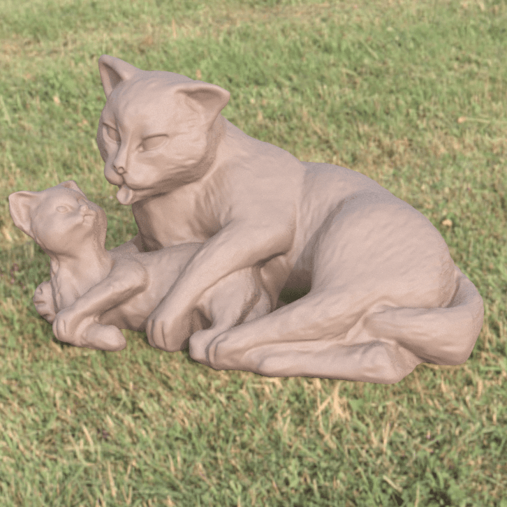 cat mom baby 2 3d model