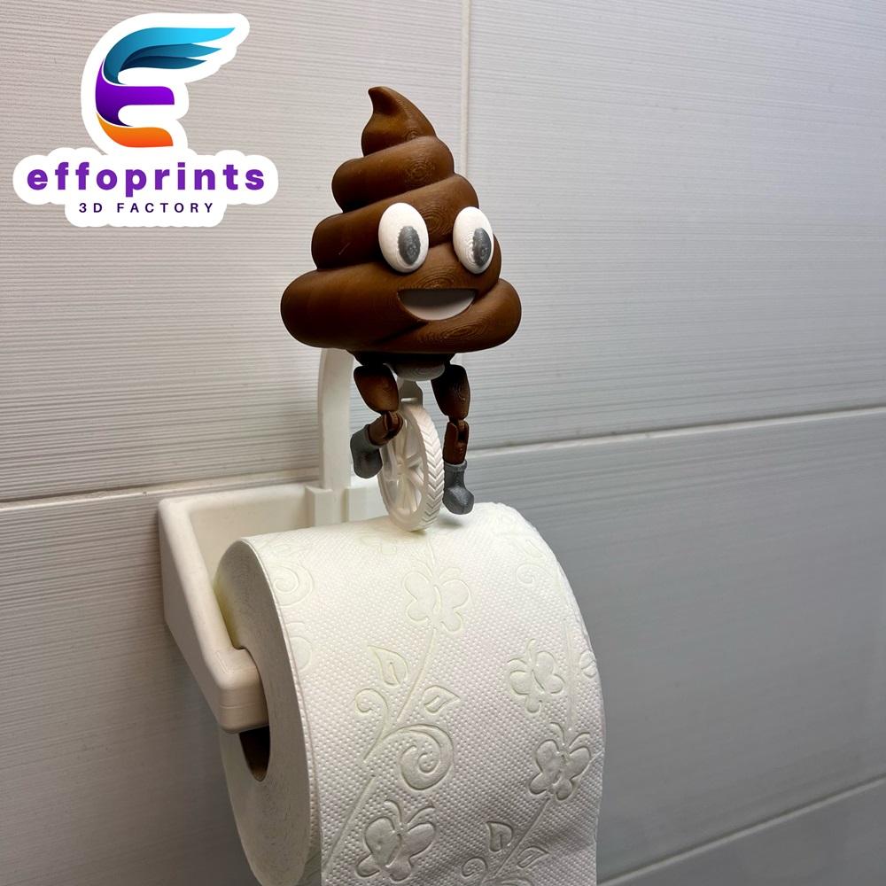 Poop Riding On Toilet Paper Hanger Gadget 3d model