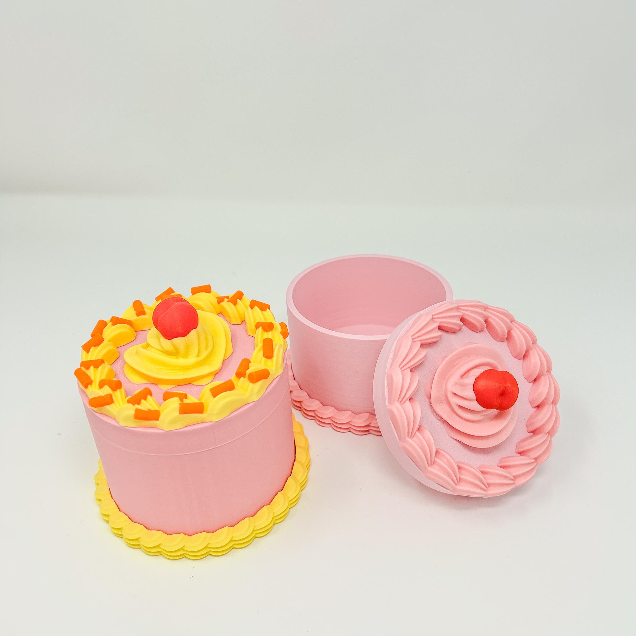 Kitsch Birthday Cake Jewelry Box with Sprinkles - Vintage Container and Gift Holder 3d model