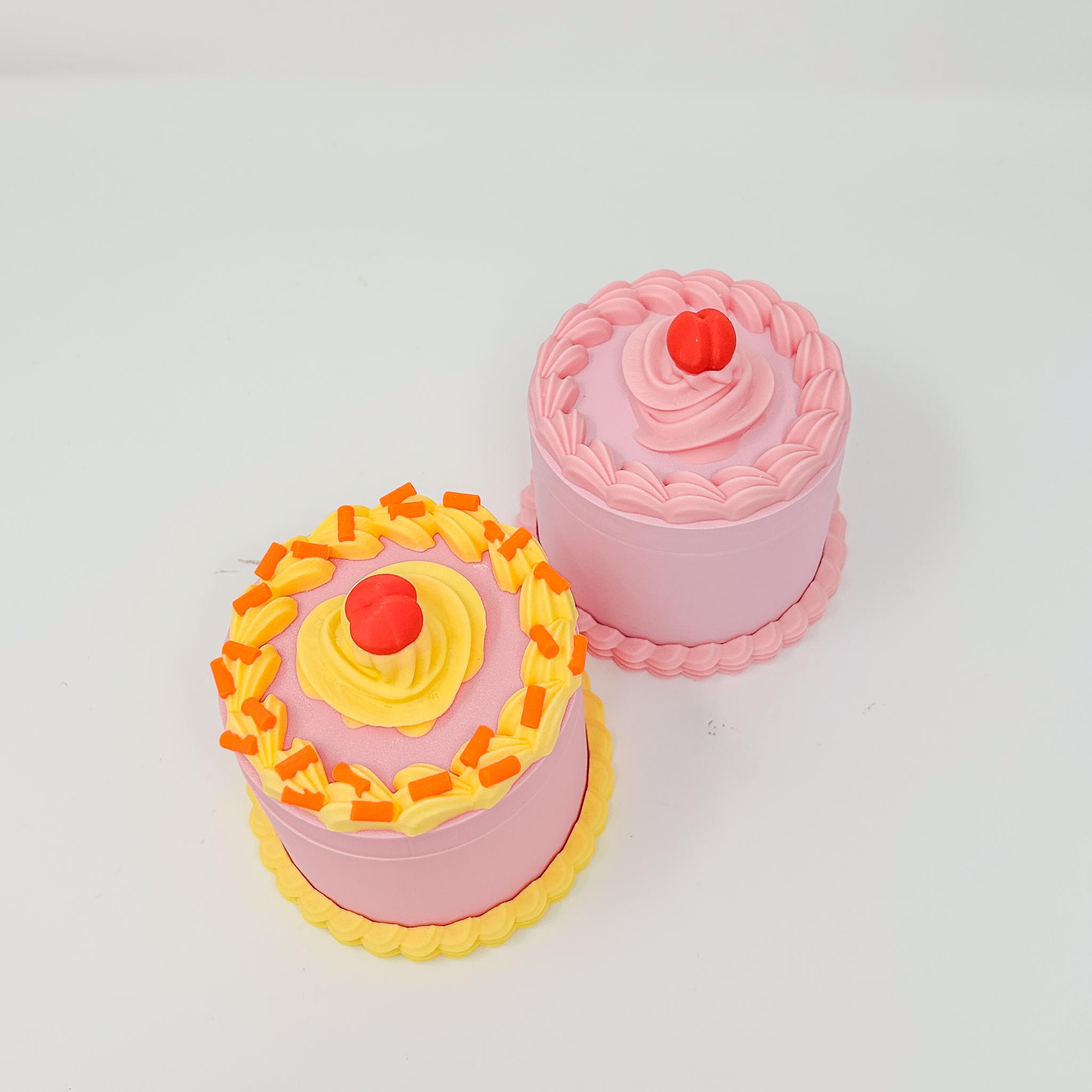 Kitsch Birthday Cake Jewelry Box with Sprinkles - Vintage Container and Gift Holder 3d model