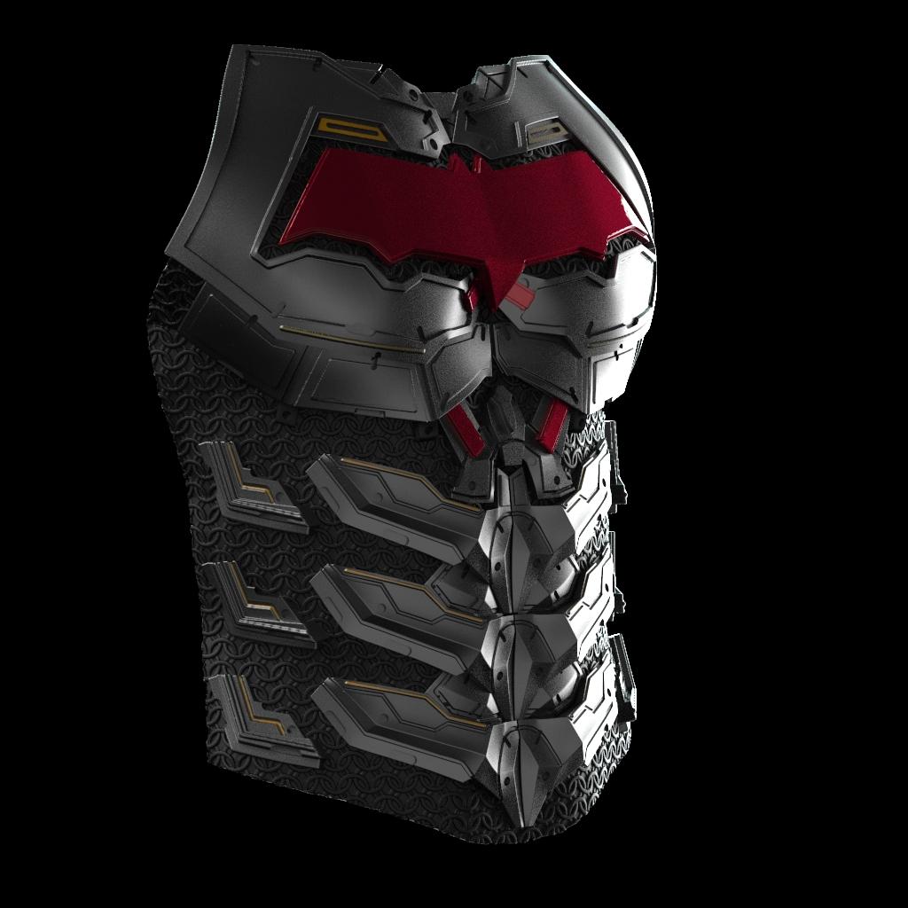 Red Hood Samurai Chest Armor 3D FILE STL 3d model