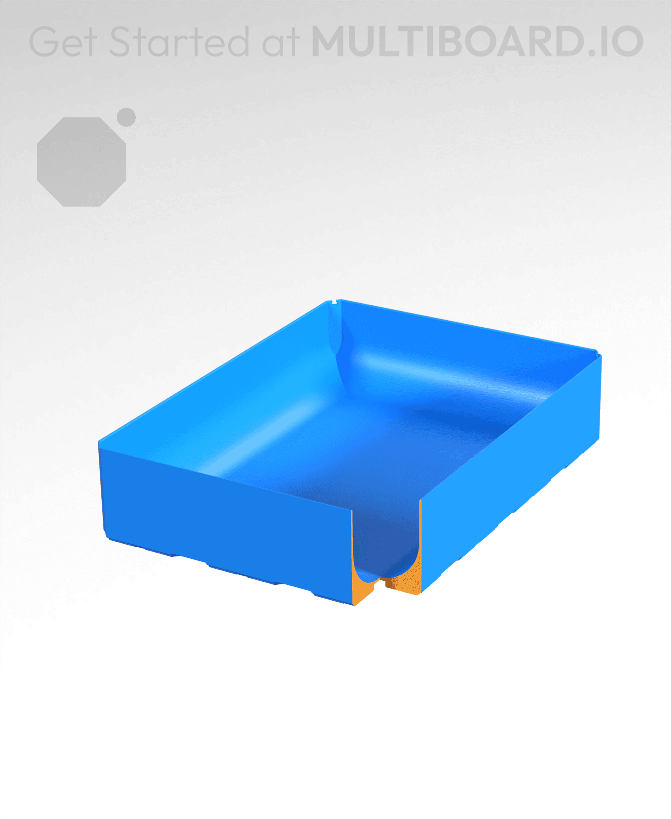 3x4x1 - Full Curved Bin - Multibin Insert 3d model