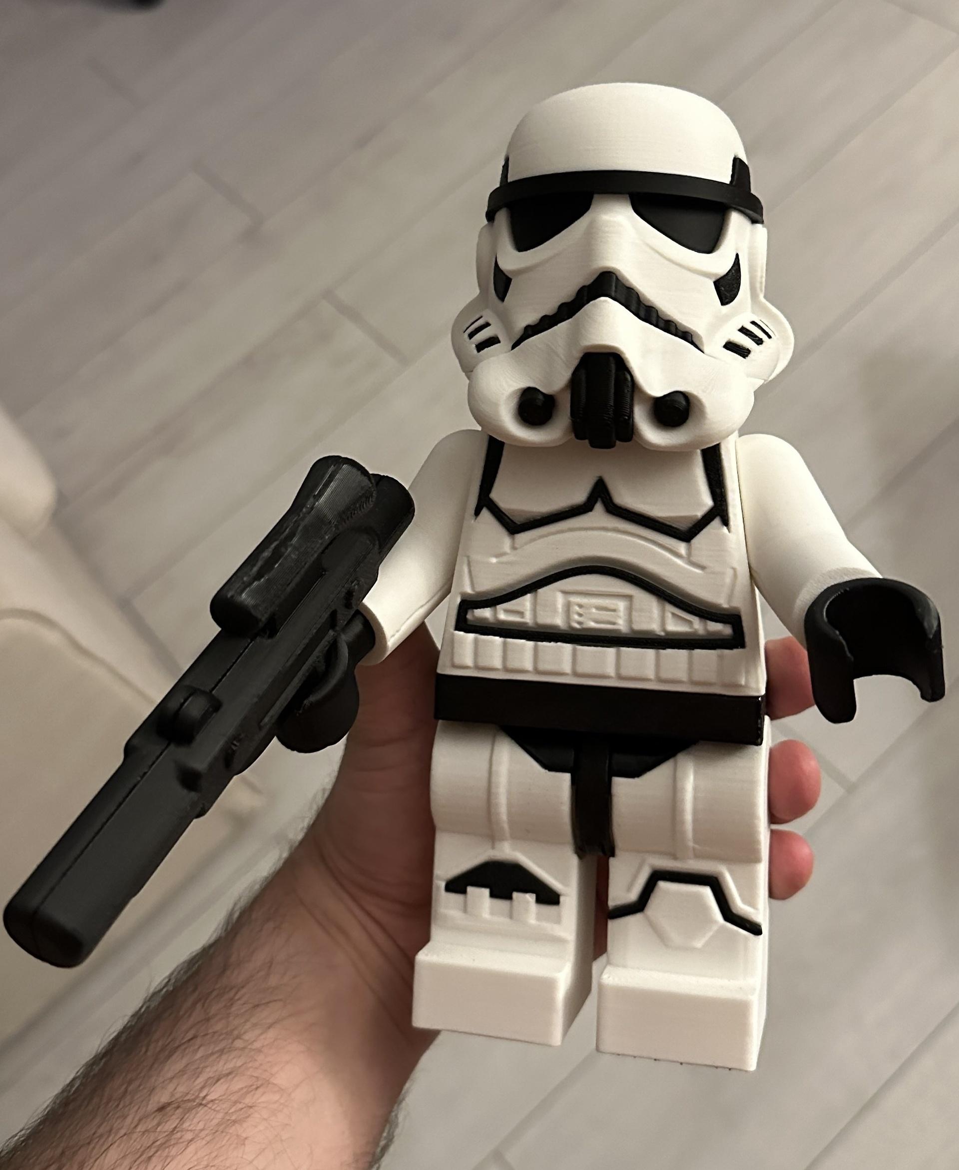 Stormtrooper (9 inch brick figure, NO MMU/AMS, NO supports, NO glue) - Epic model, thanks! - 3d model