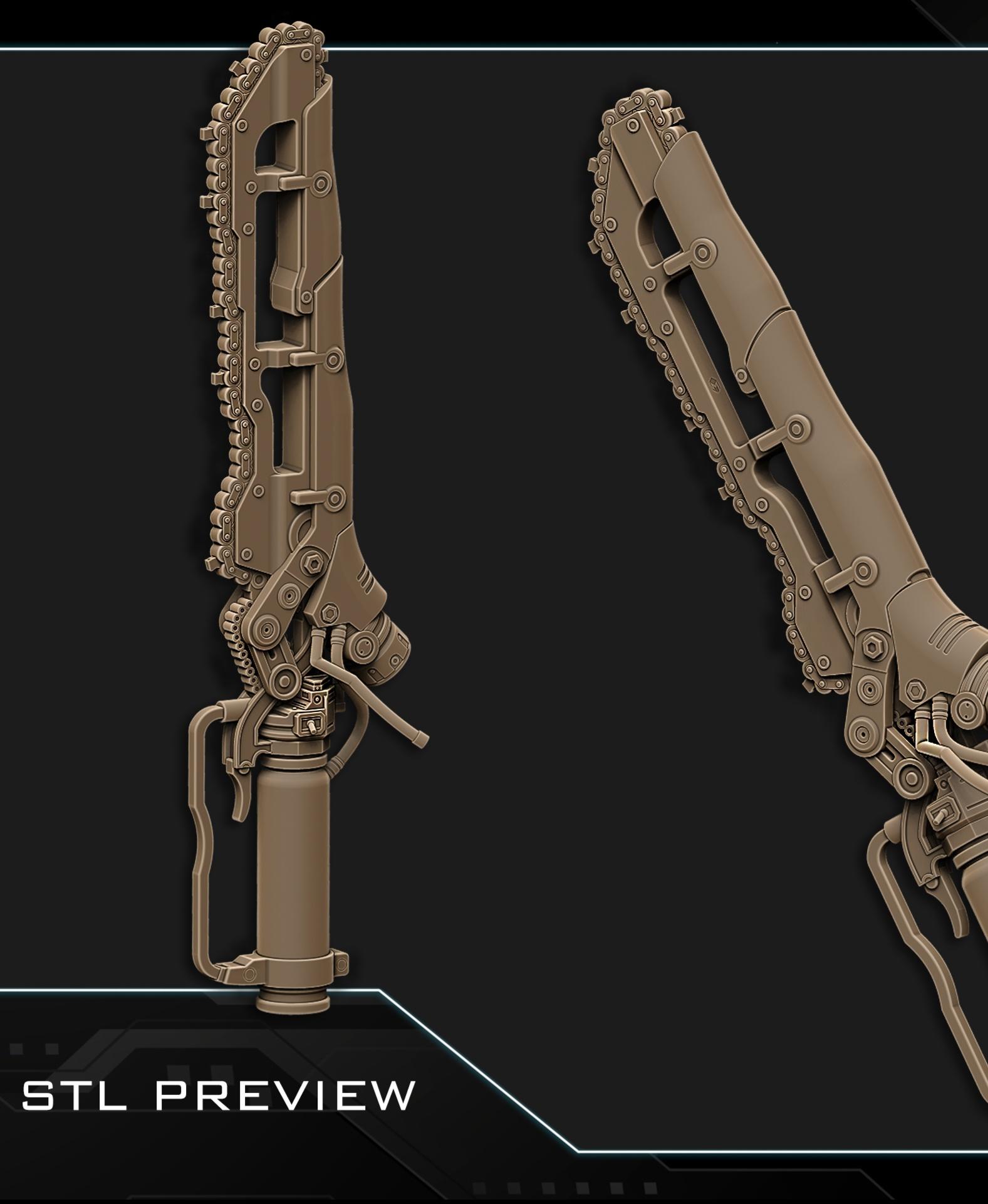 Ripper chain sword - Fallout 3d model