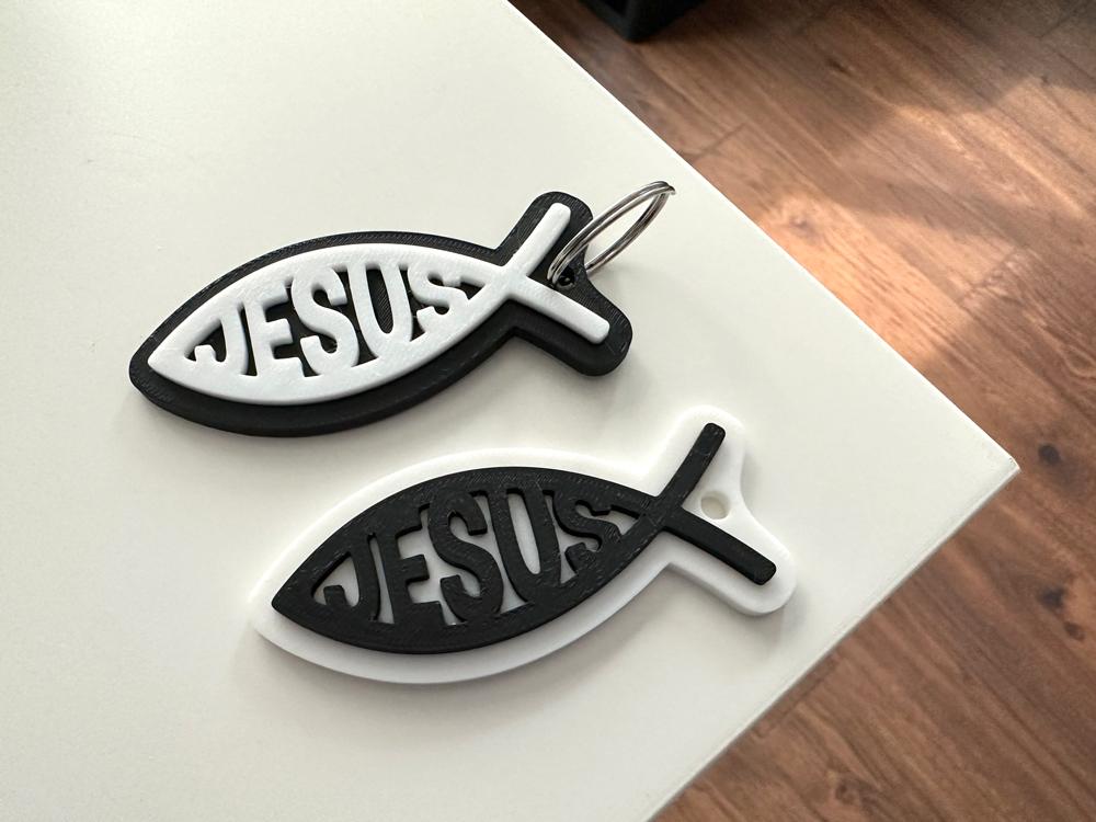The Jesus Fish Keychain 3d model