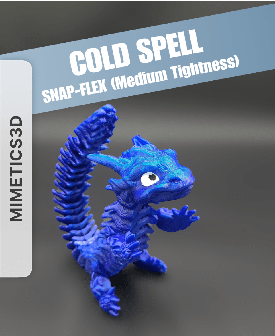 Cold Spell, Winter Dragon - Articulated Dragon Snap-Flex Fidget by Mimetics3D 3d model