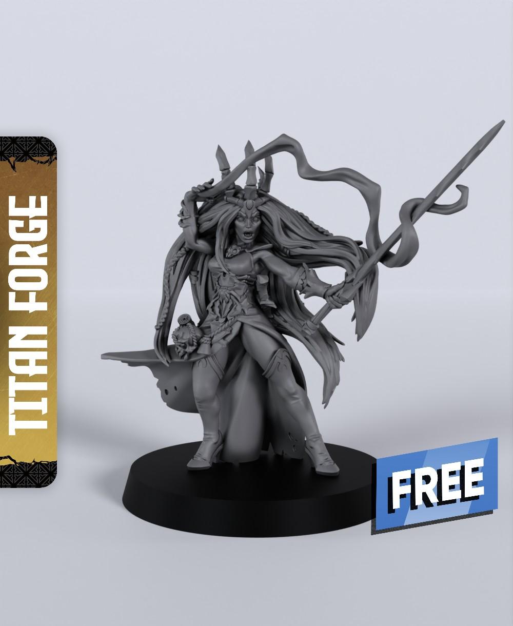 Witch - With Free Dragon Warhammer - 5e DnD Inspired for RPG and Wargamers 3d model