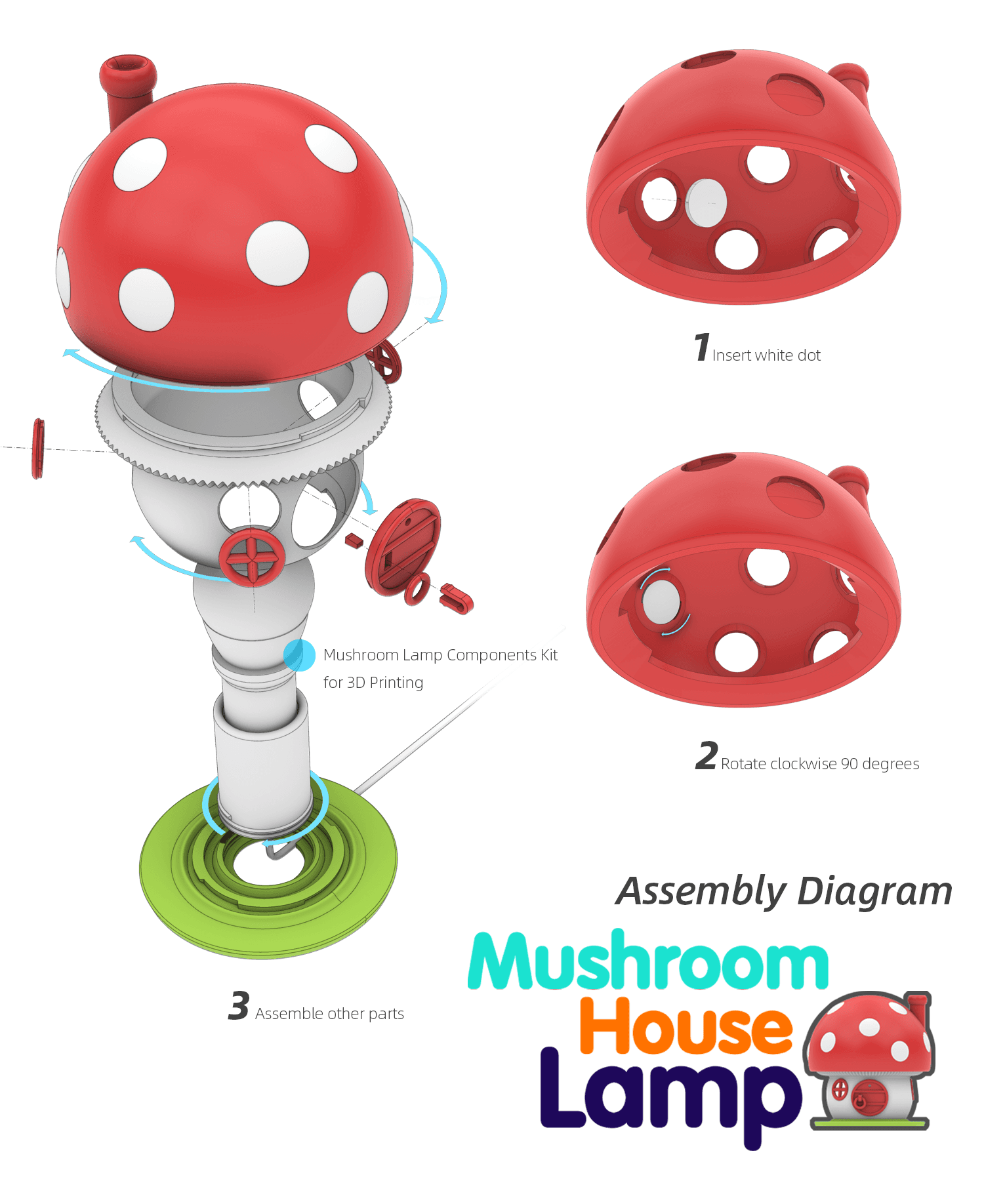 Mushroom House Lamp 3d model