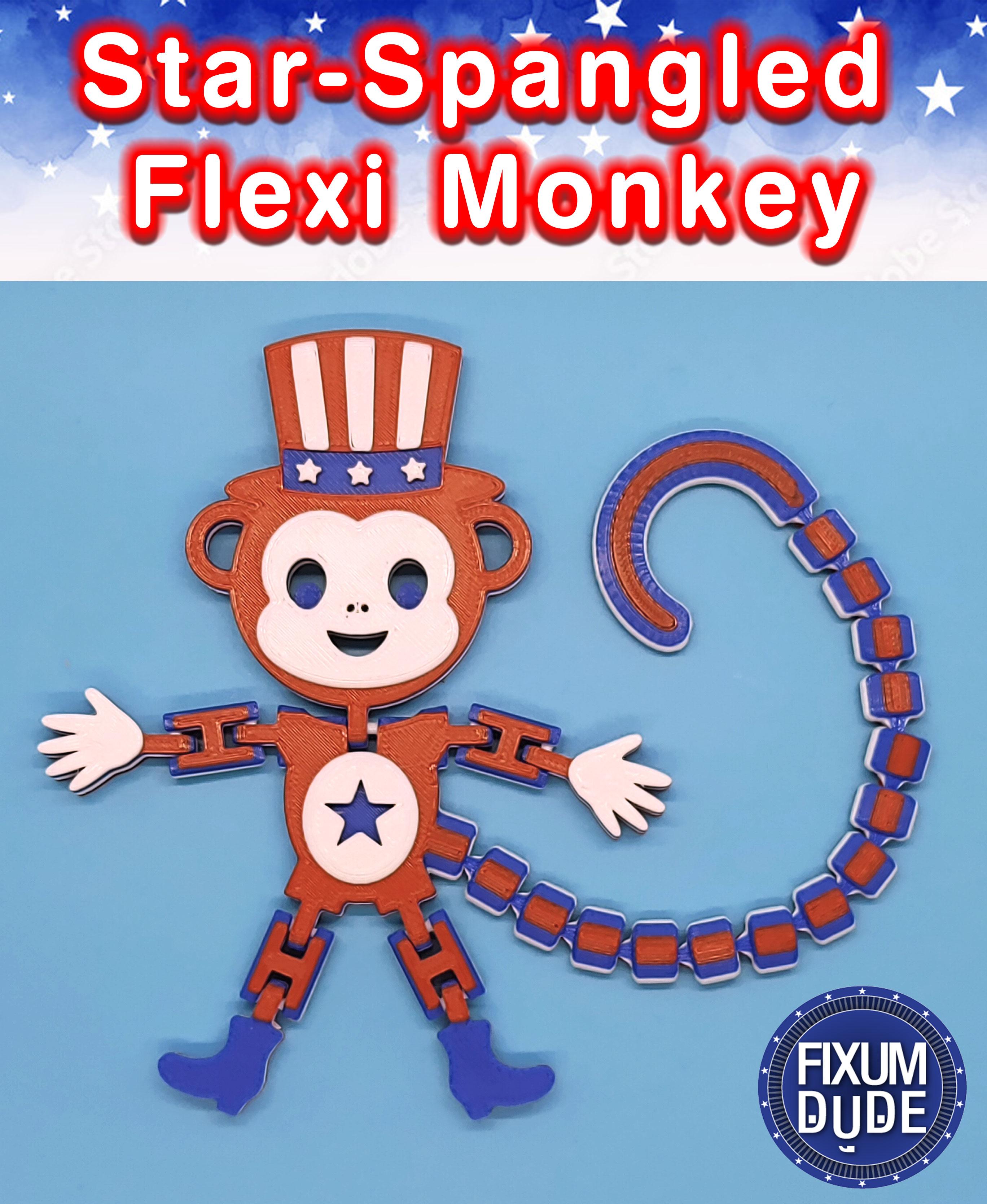  Star-Spangled Flexi Monkey 3d model