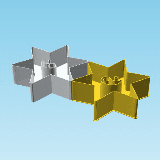 Shuriken 0025, nestable box (v2) 3d model